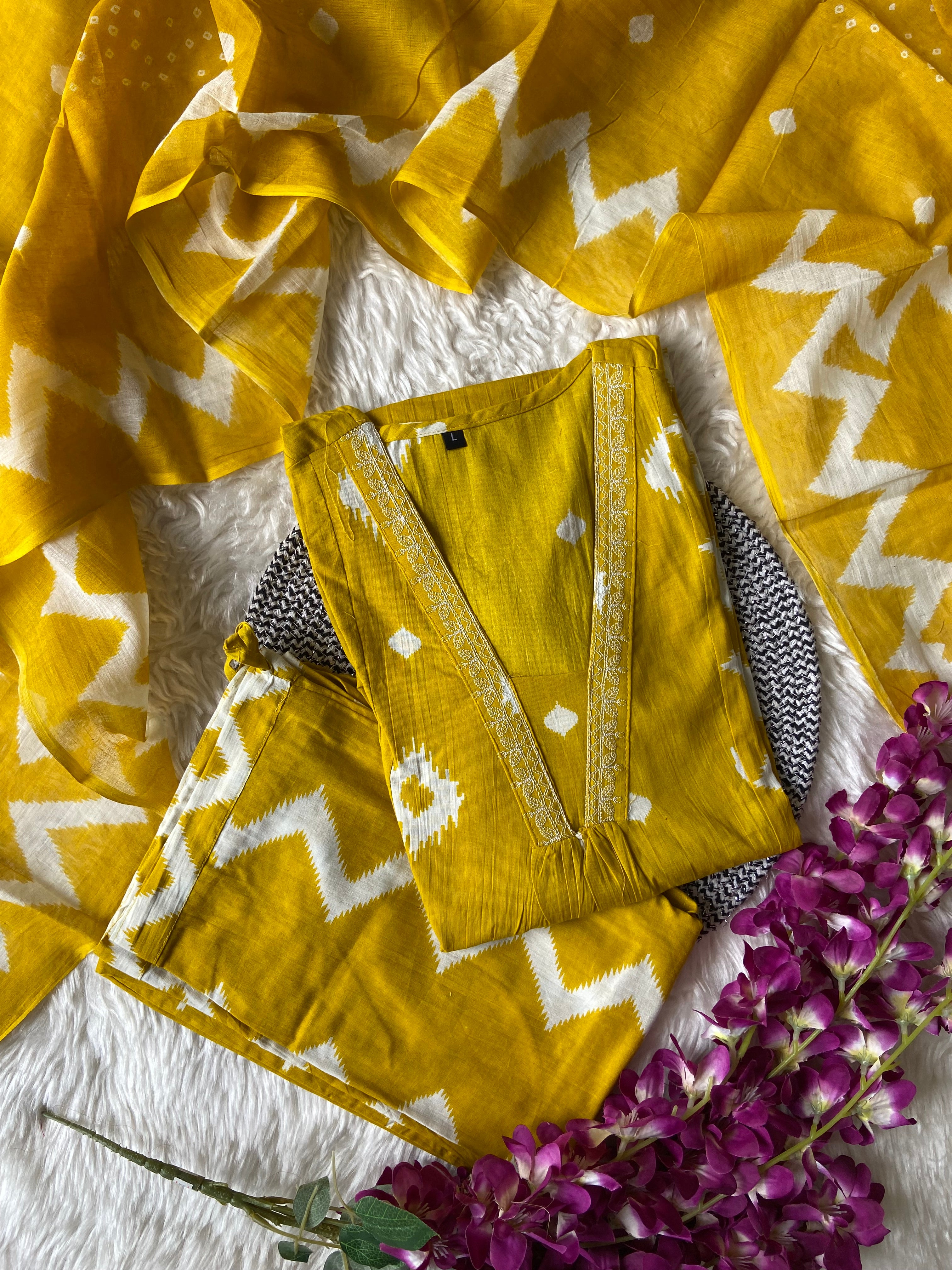 Budget Friendly FLARE Kurti Pant Dupatta Set