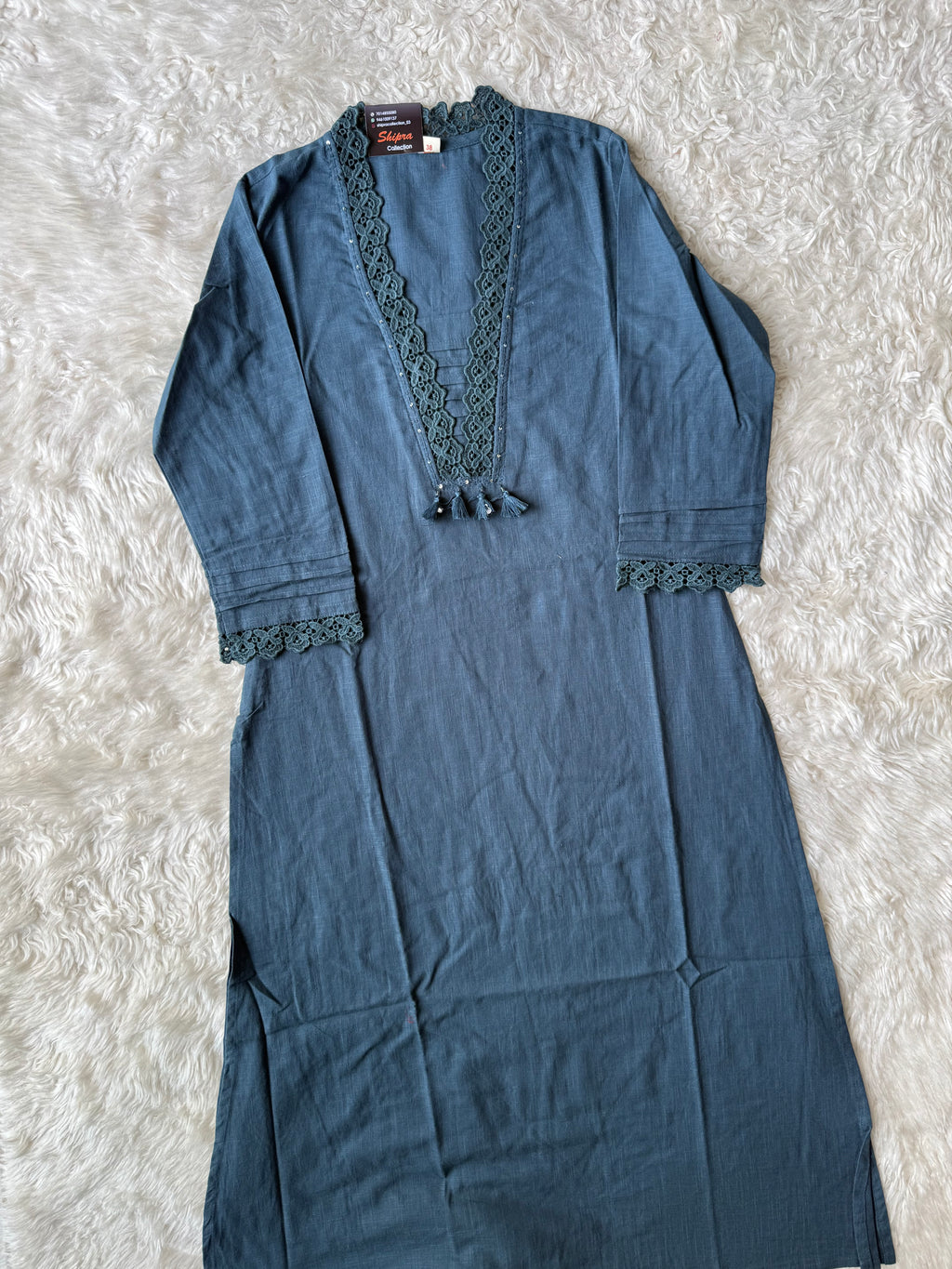 Khadi Cotton Kurti Pant Set