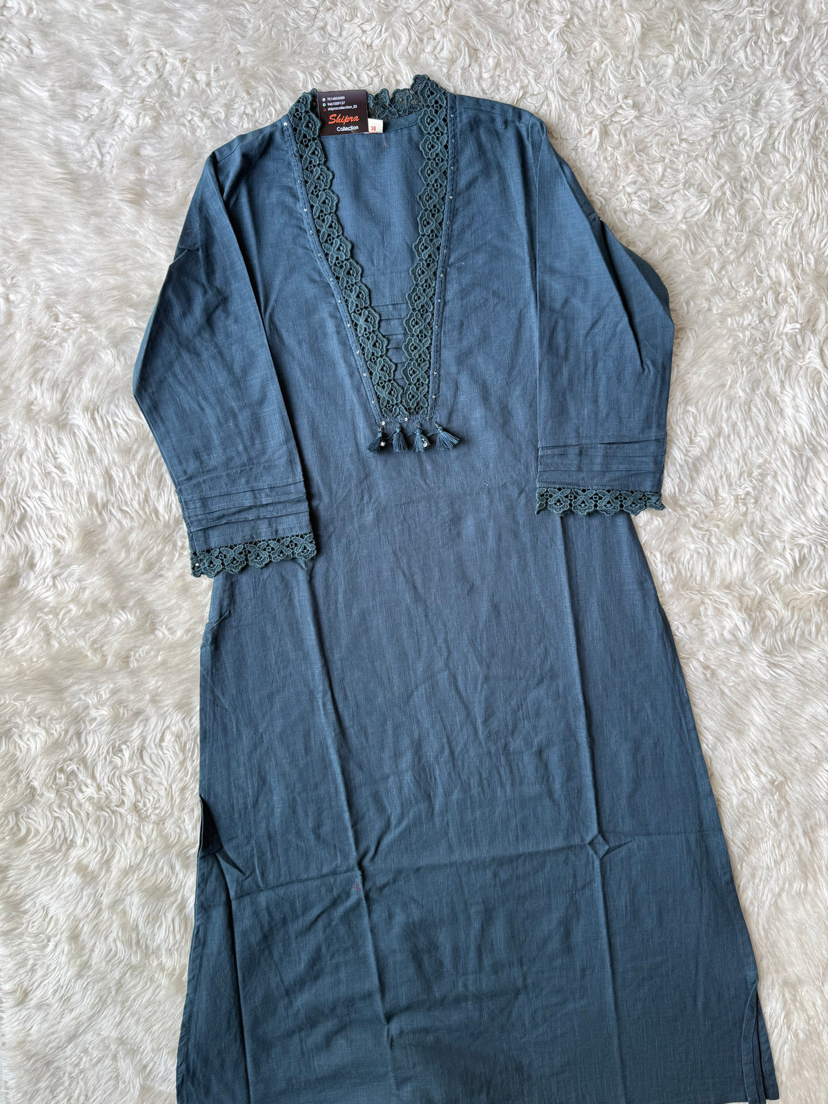 Khadi Cotton Kurti Pant Set