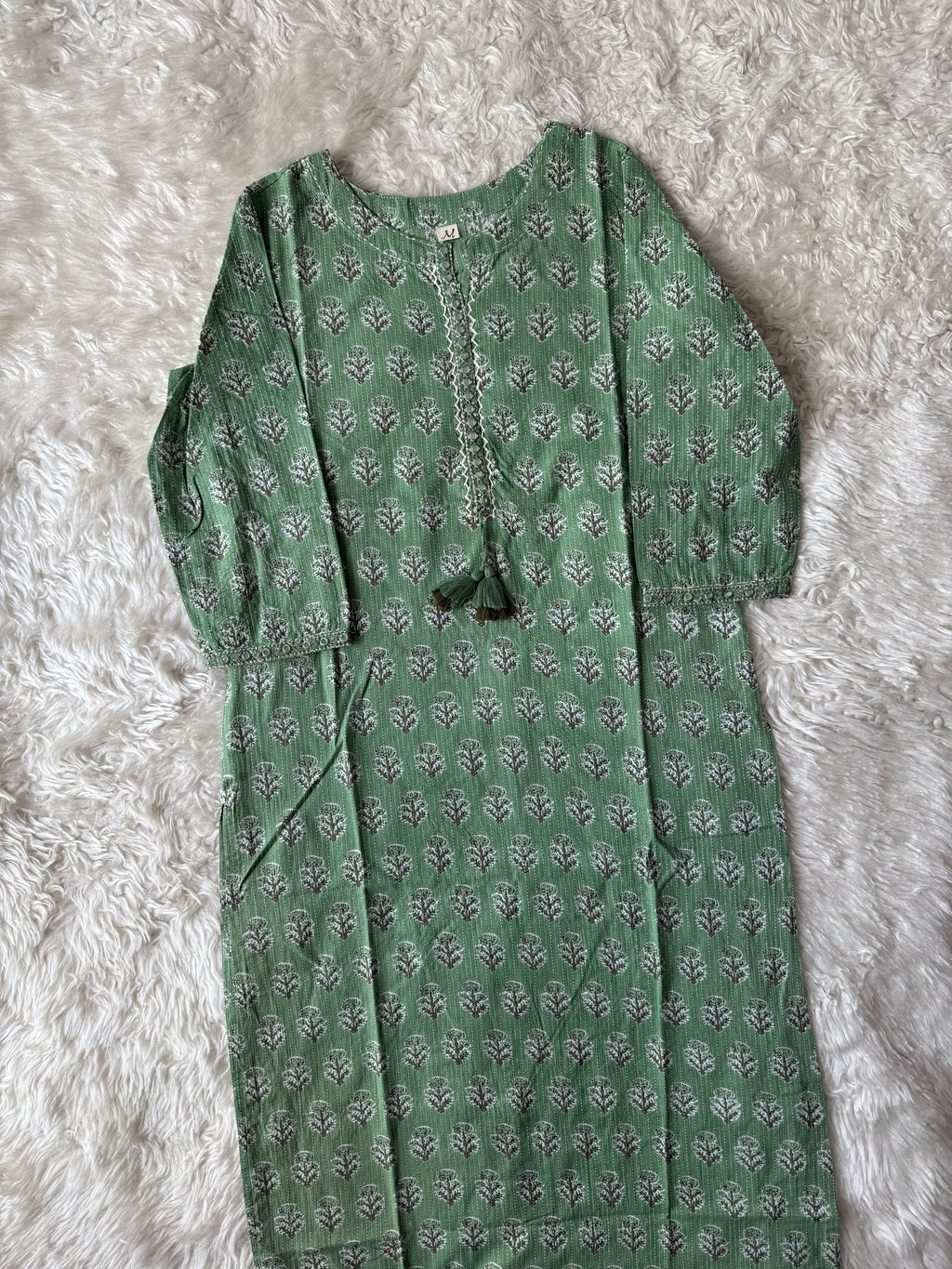 Premium Cotton “Katha” Details Kurti