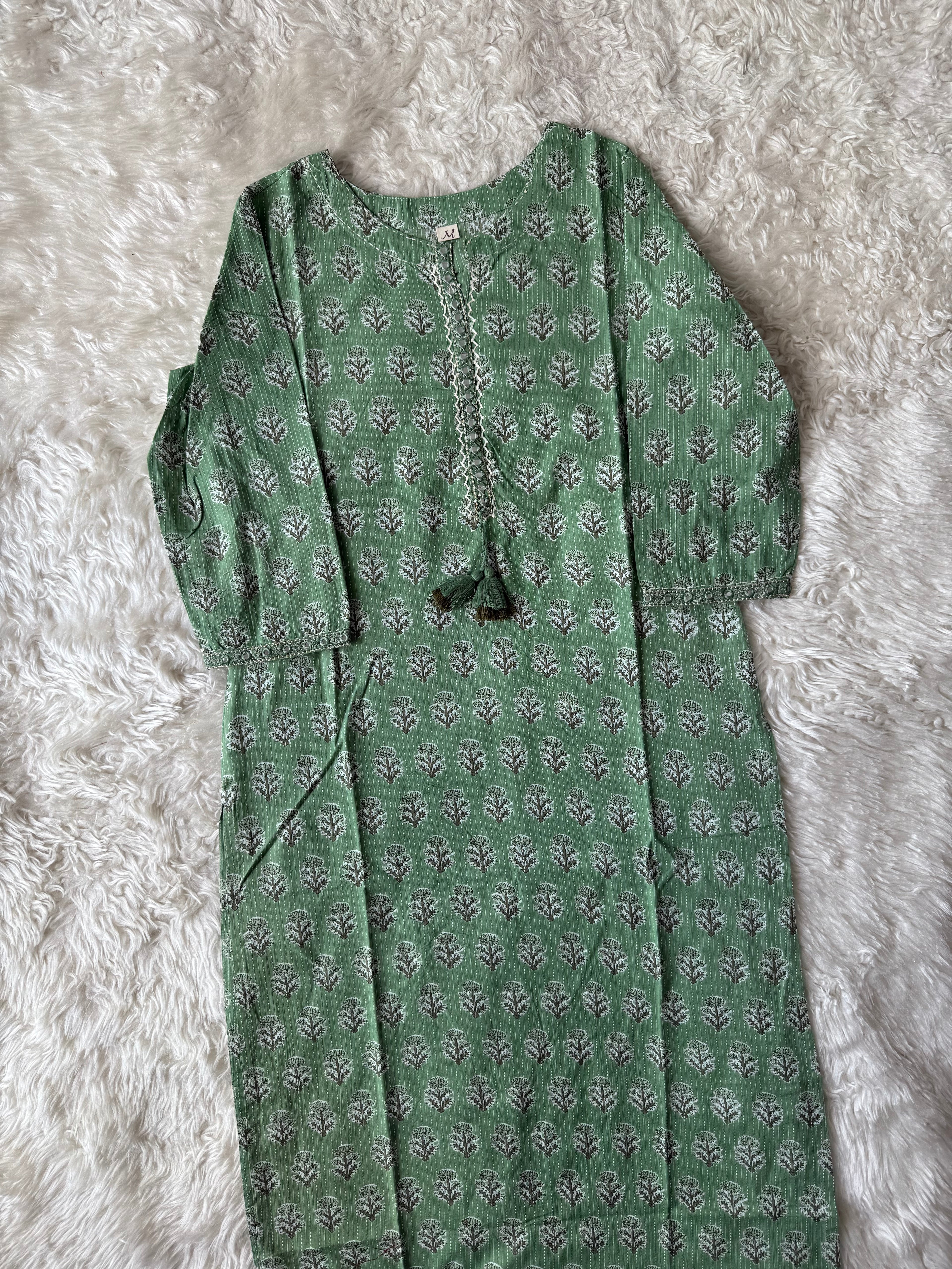 Premium Cotton “Katha” Details Kurti