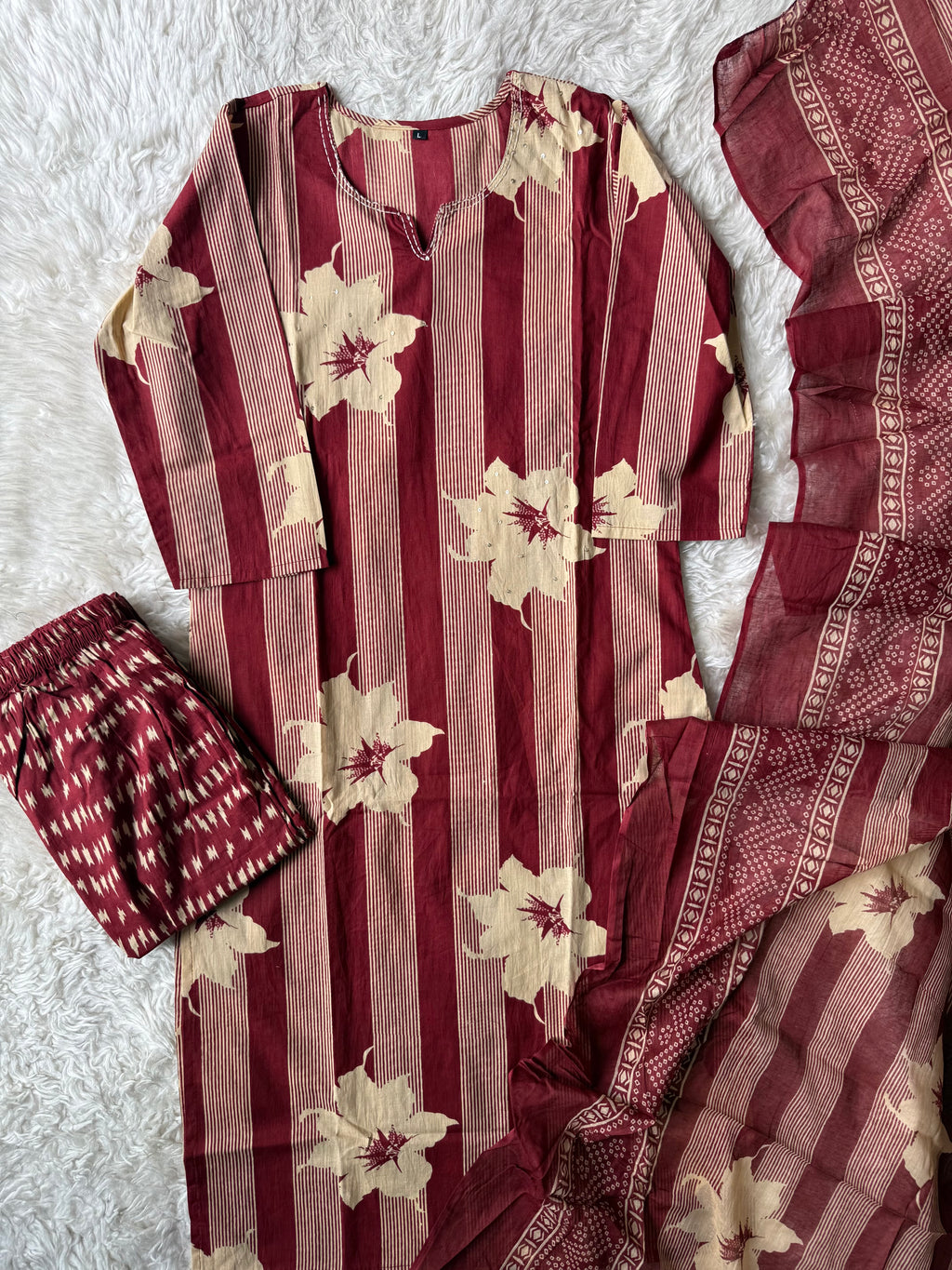 Budget Friendly Kurti Pant Dupatta Set
