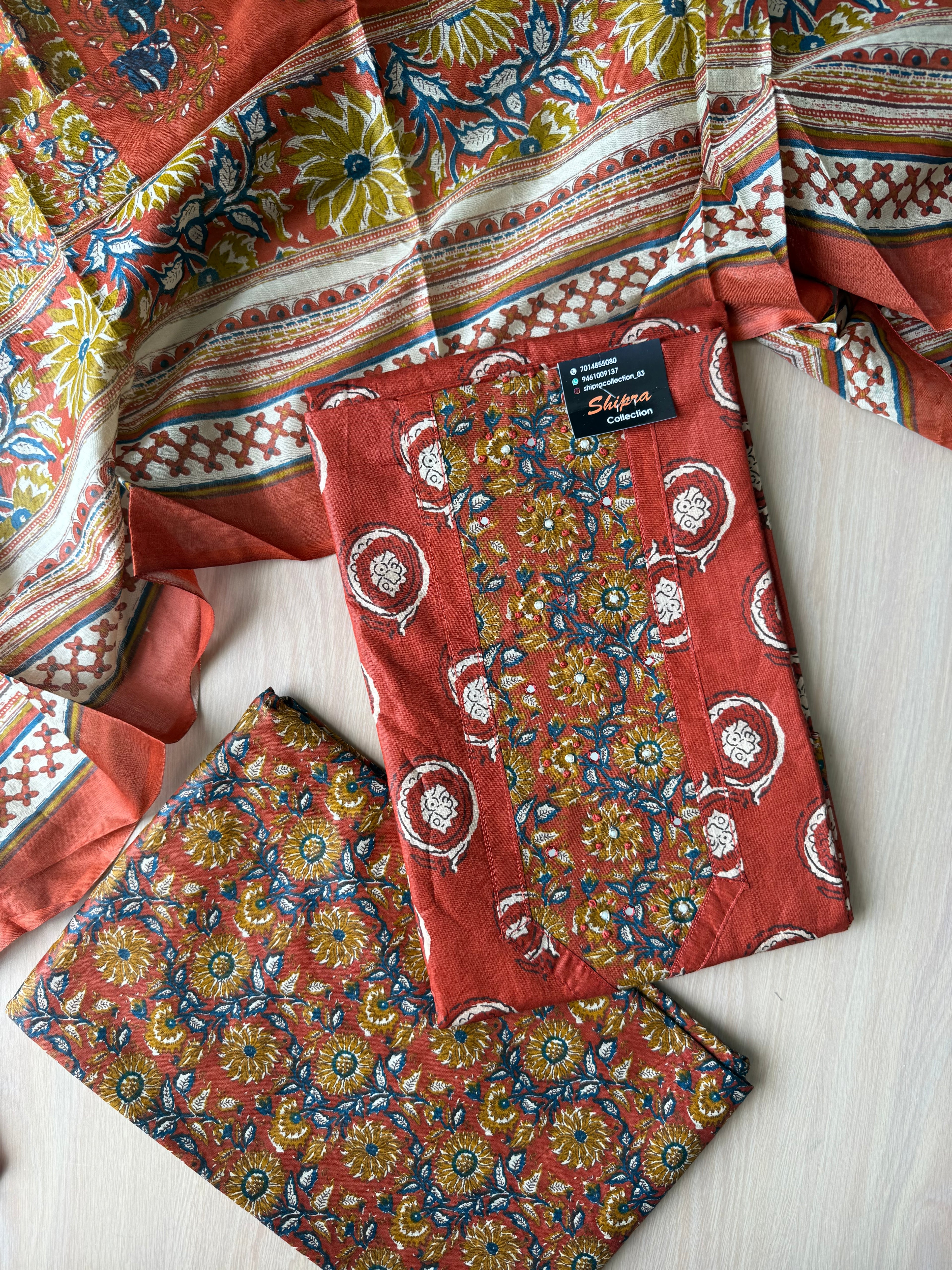 Premium Cotton Unstitched Set