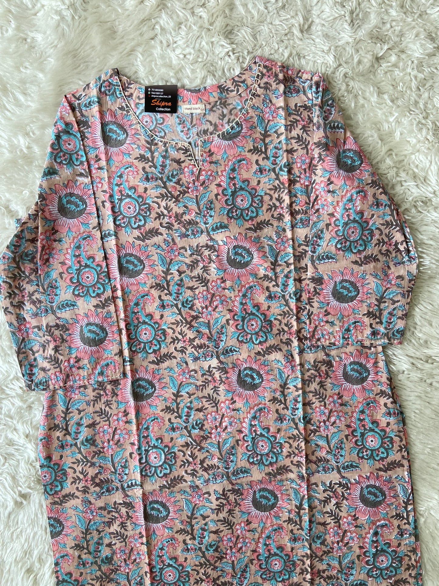 Premium Cotton Handblock Kurti