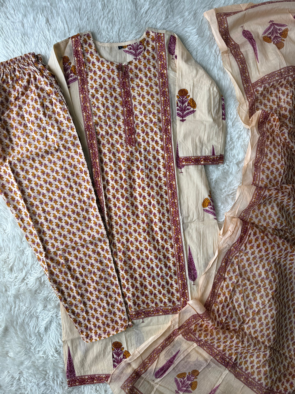 Budget Friendly Kurti Pant Dupatta Set