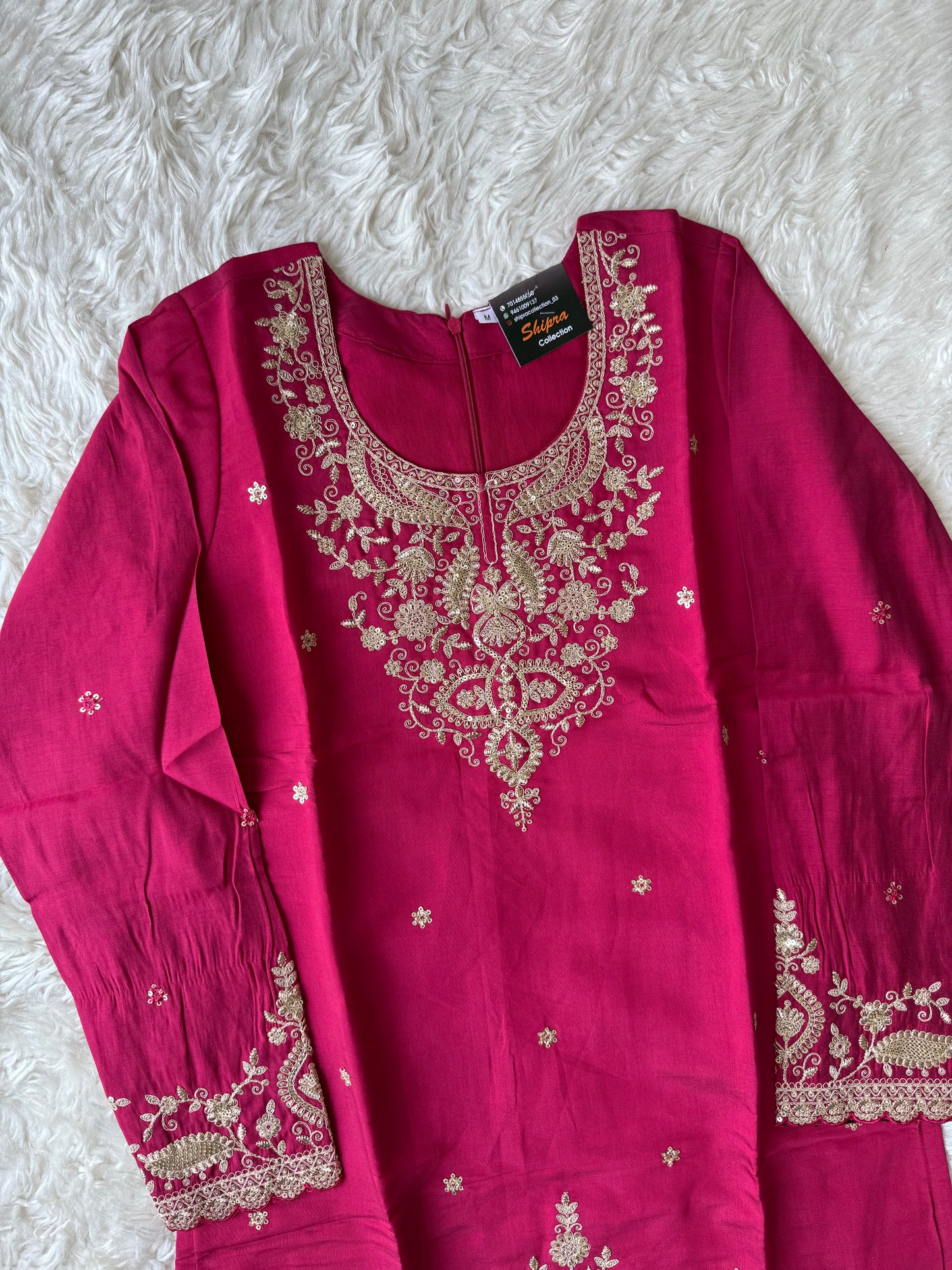 Muslin Silk Kurti Sharara Dupatta Set
