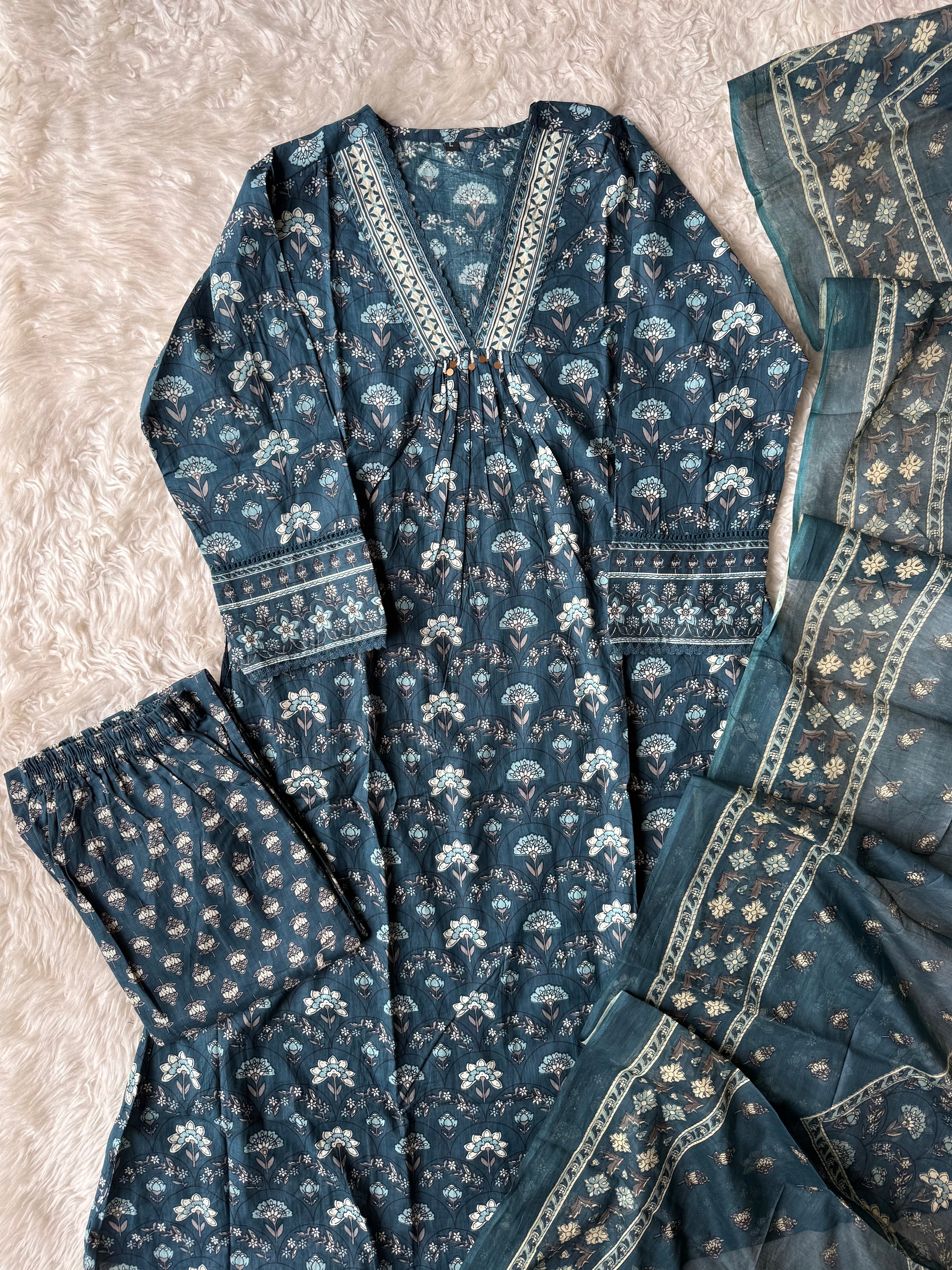 Budget Friendly Kurti Pant Dupatta Set