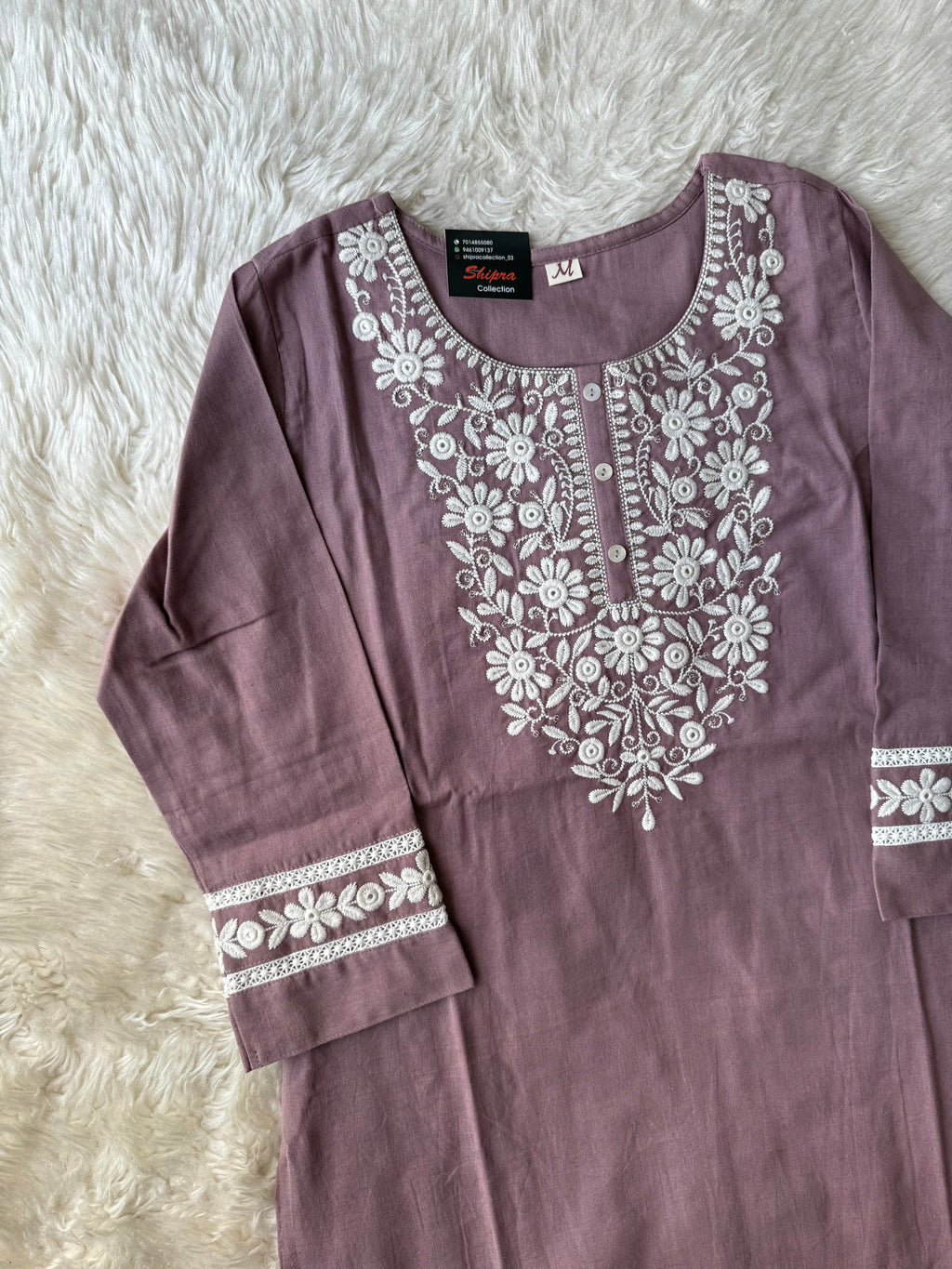 Khadi Cotton Kurti Pant Dupatta Set