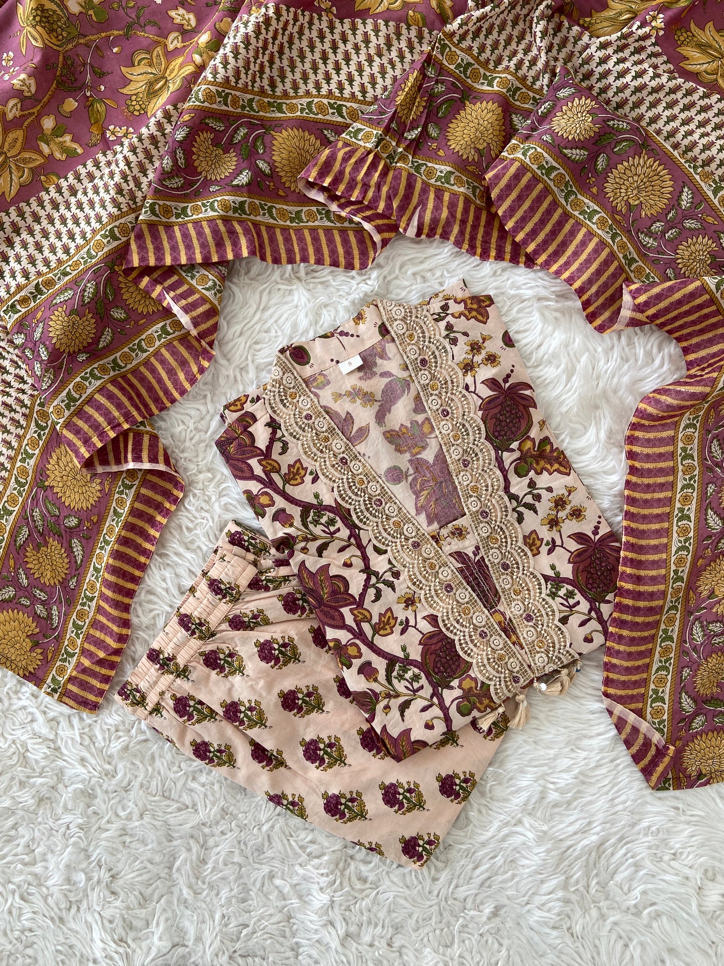 Premium Cotton Kurti Pant Dupatta Set