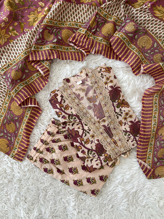 Premium Cotton Kurti Pant Dupatta Set