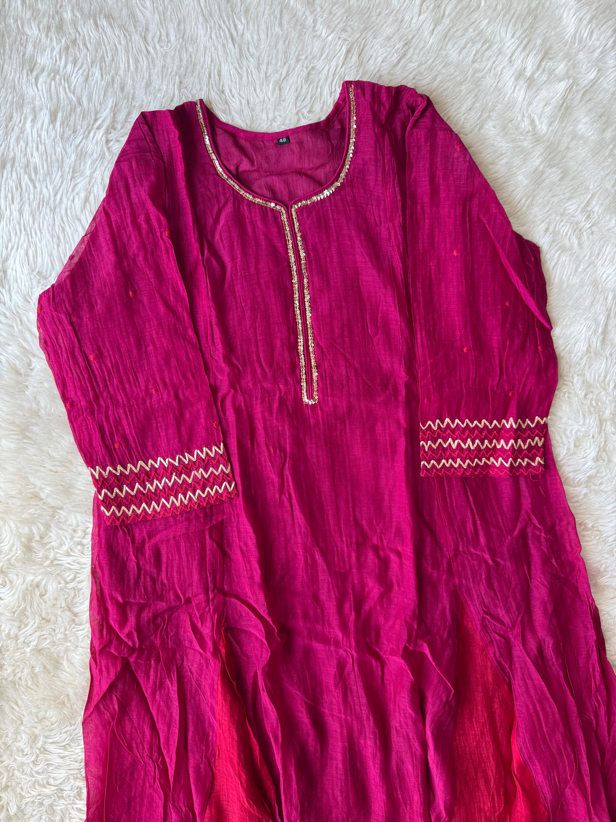“Plus Size” Mul Chanderi Kurti Pant Dupatta Set