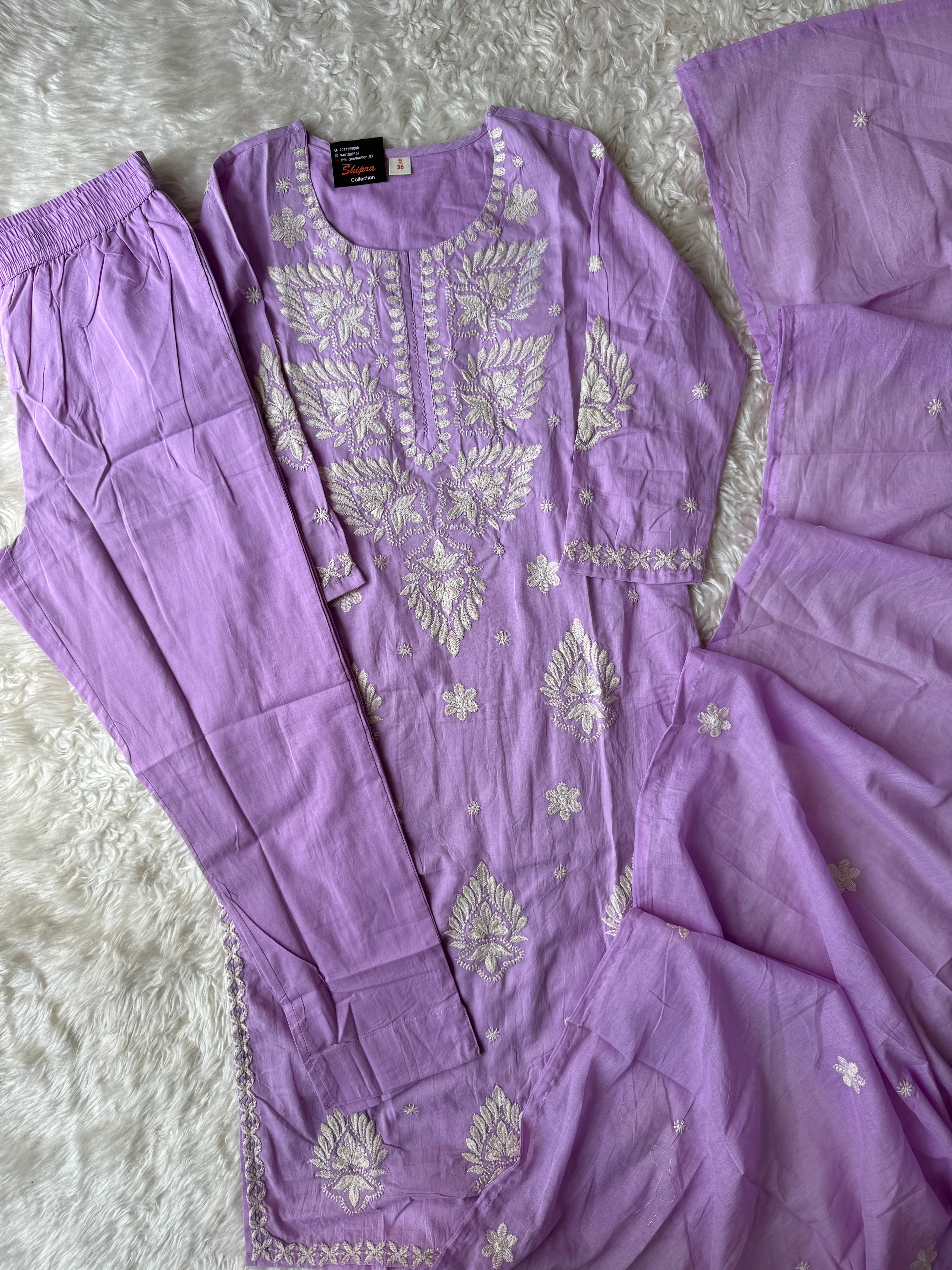Premium Mul Cotton Kurti Pant Dupatta Set