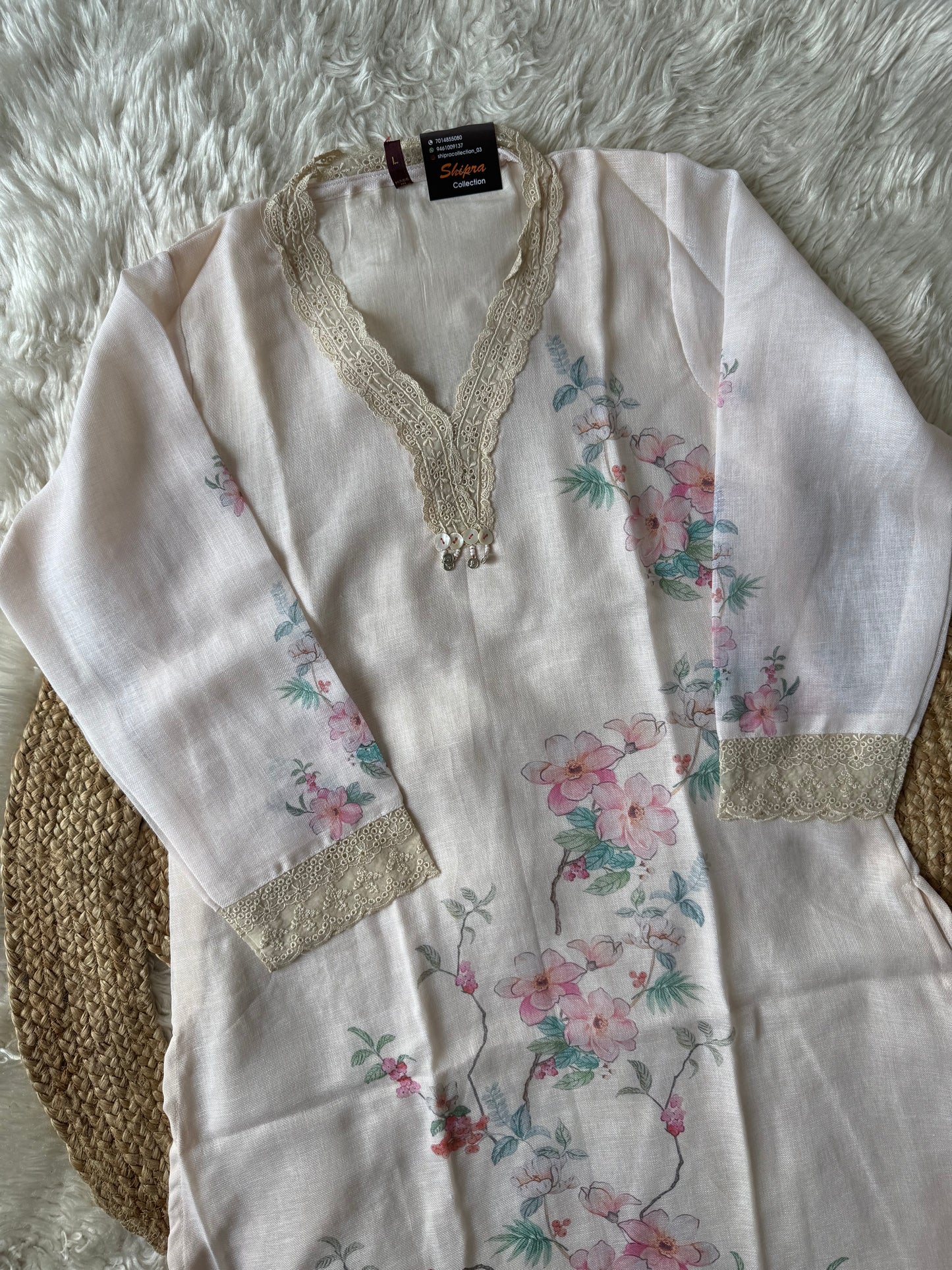 Linen Kurti Pant Dupatta Set