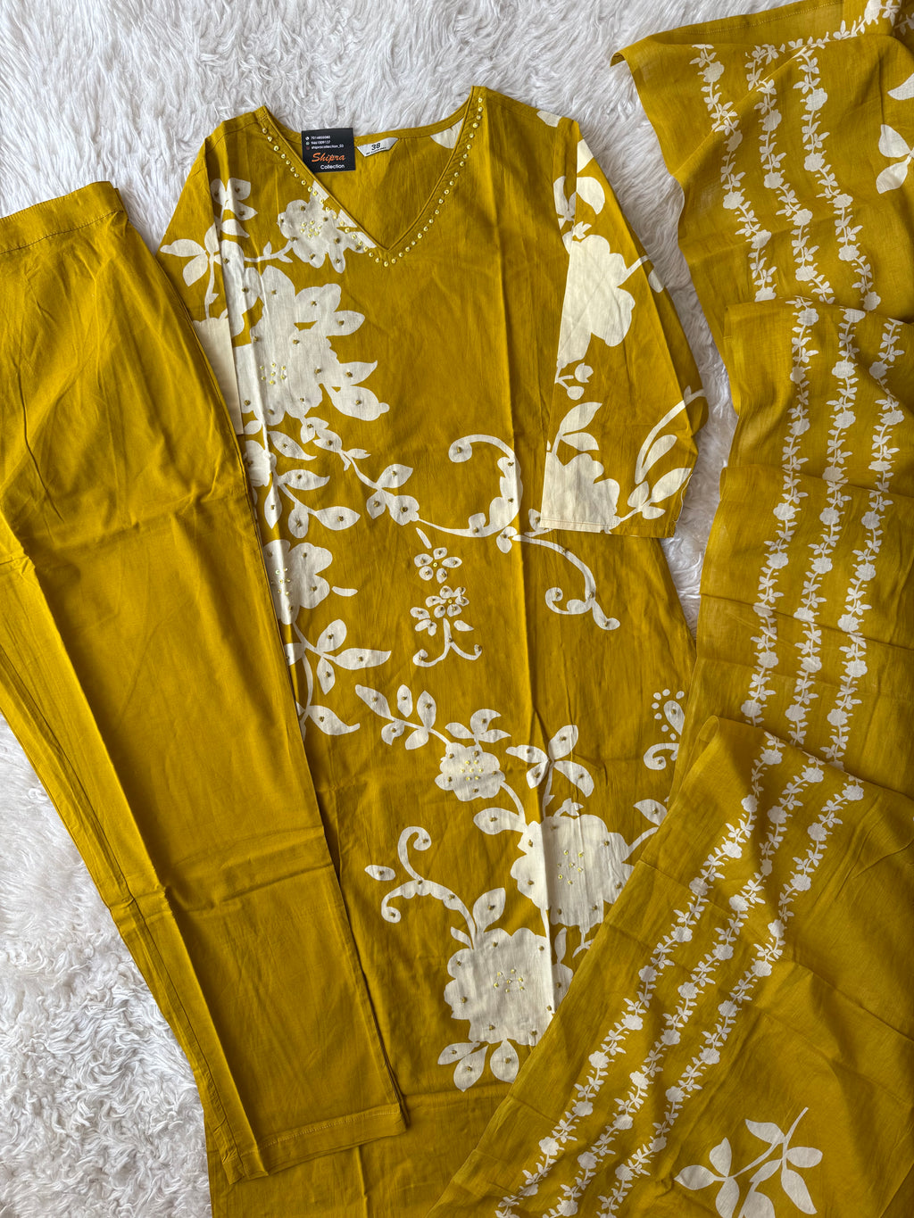 Premium Cotton Kurti Pant Dupatta Set