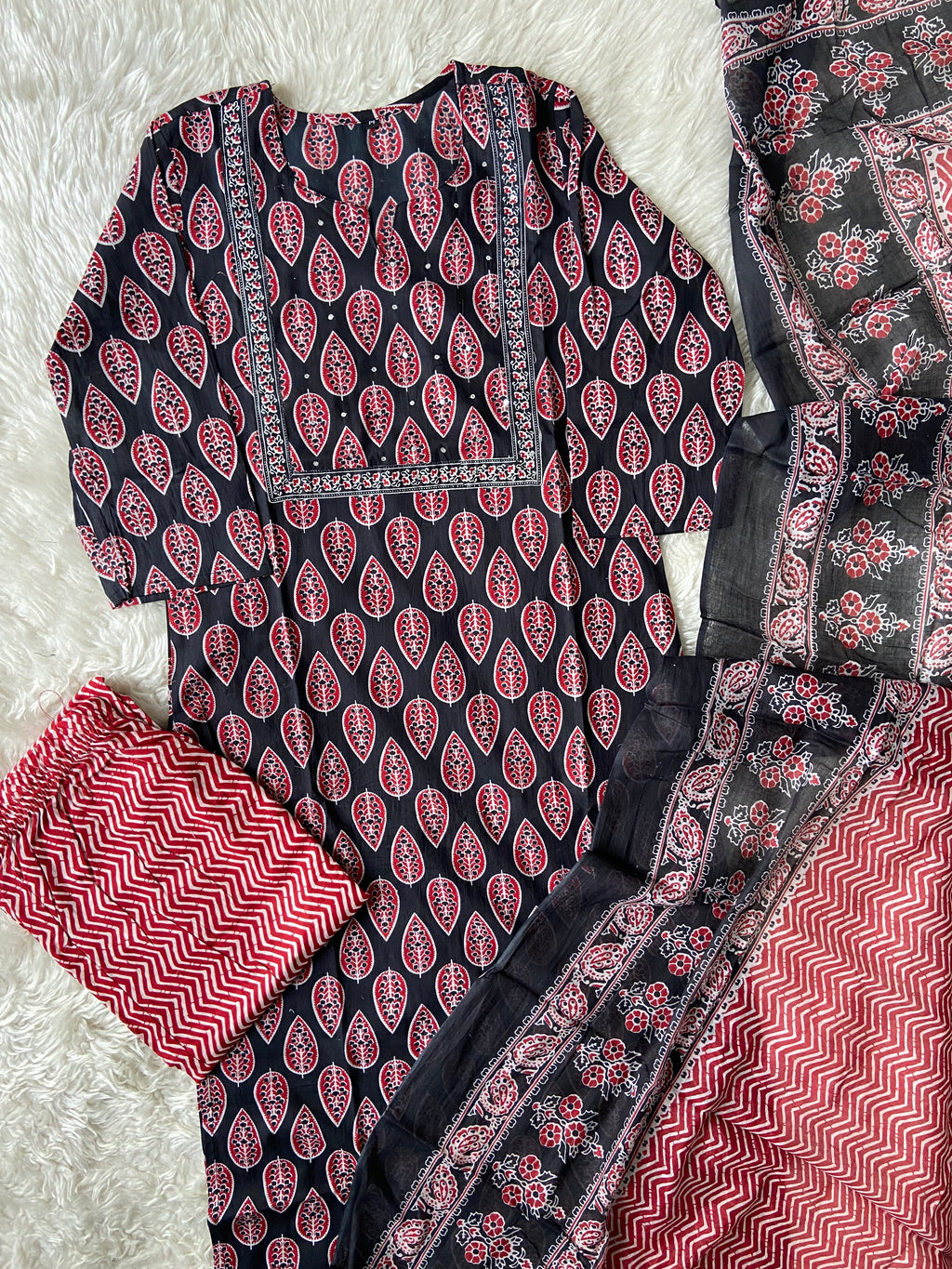 Budget Friendly Kurti Pant Dupatta Set