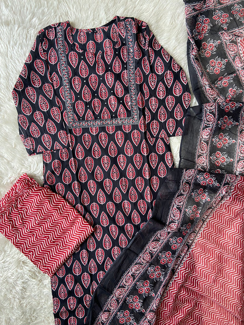 Budget Friendly Kurti Pant Dupatta Set