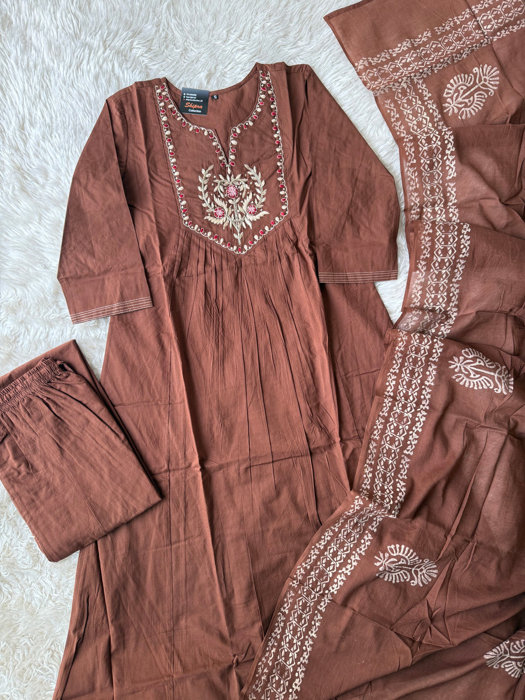 Premium Cotton Kurti Plazo Dupatta Set