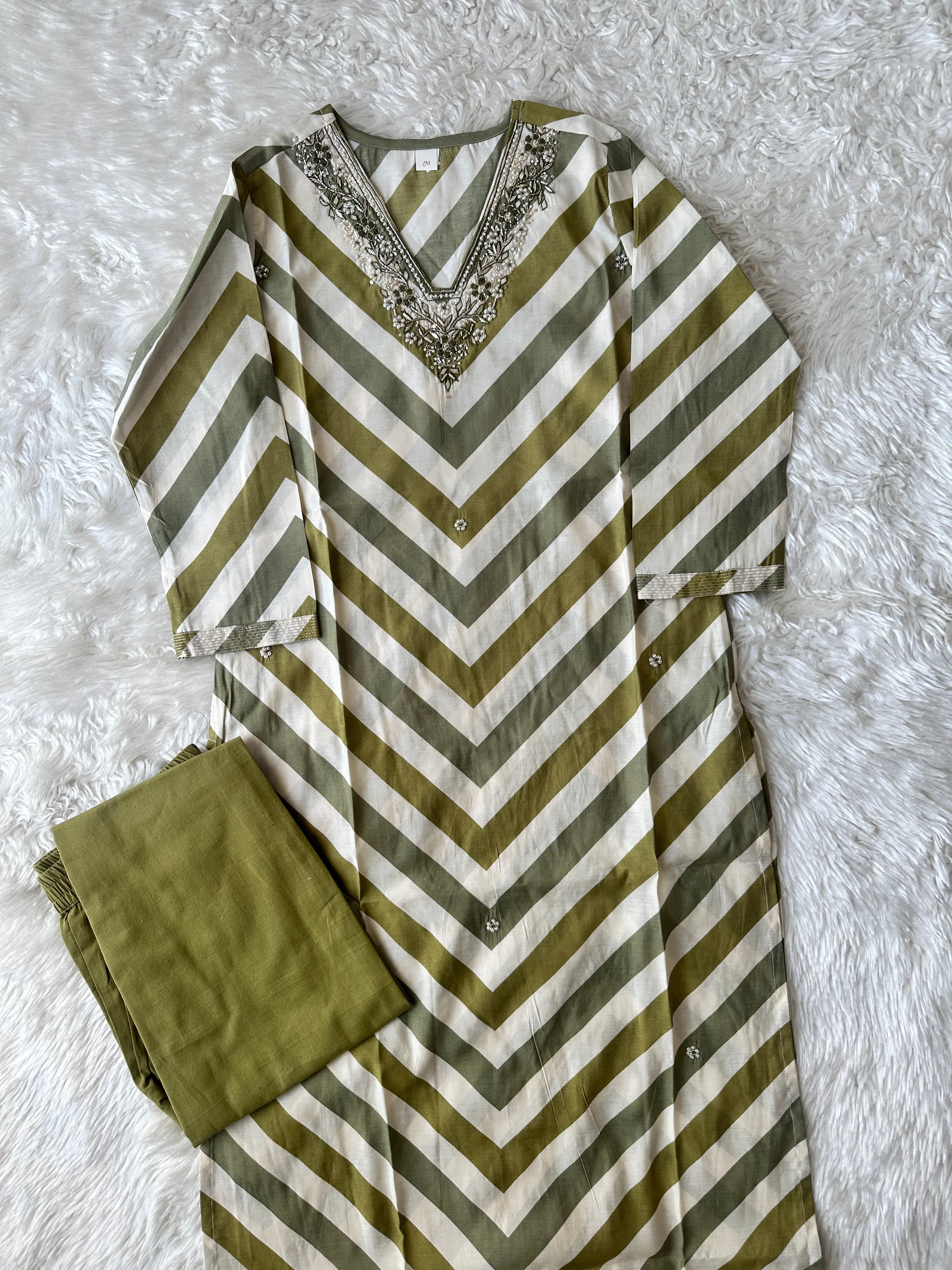 Pure Muslin Silk Kurti Pant Set