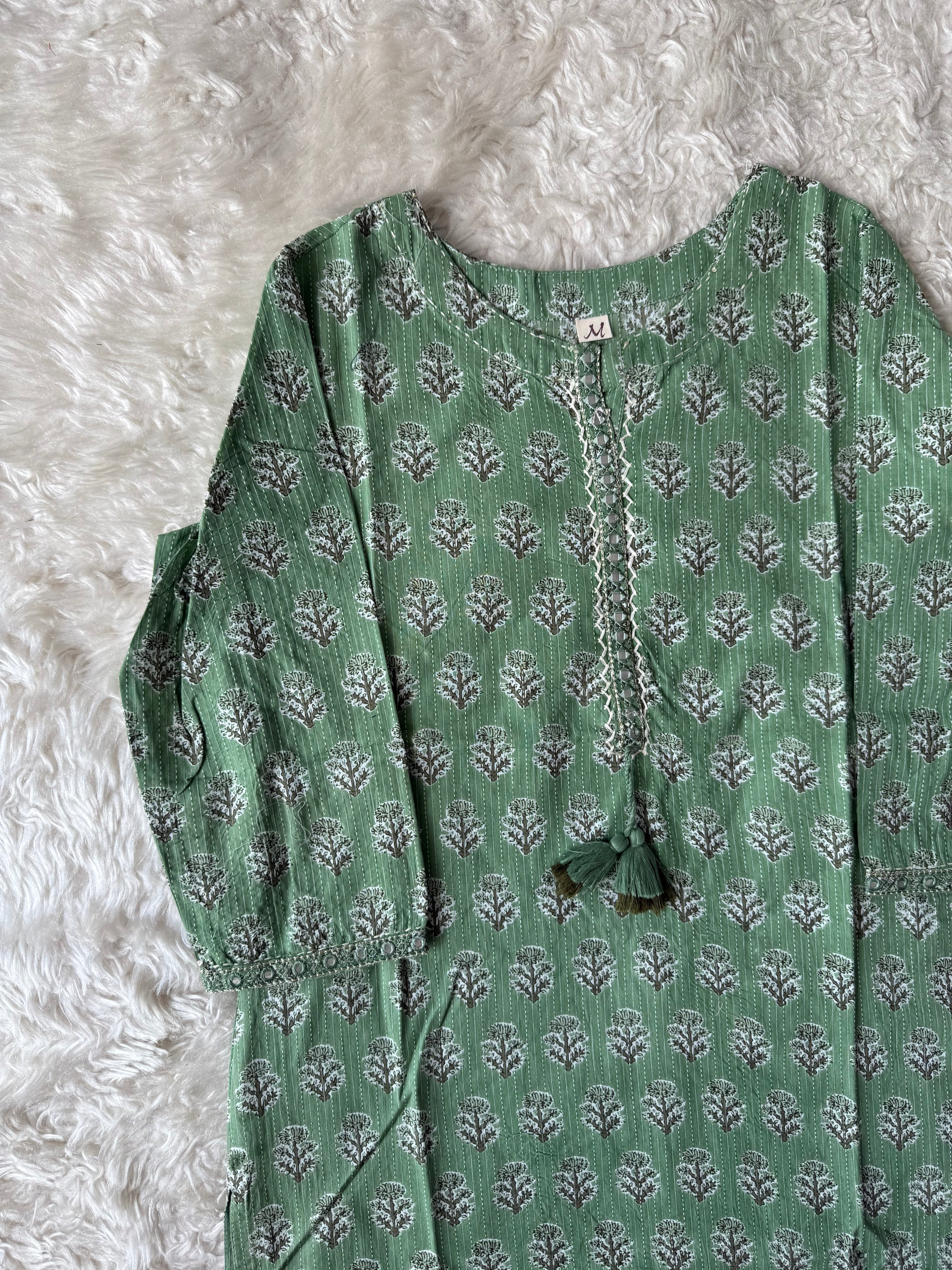 Premium Cotton “Katha” Details Kurti