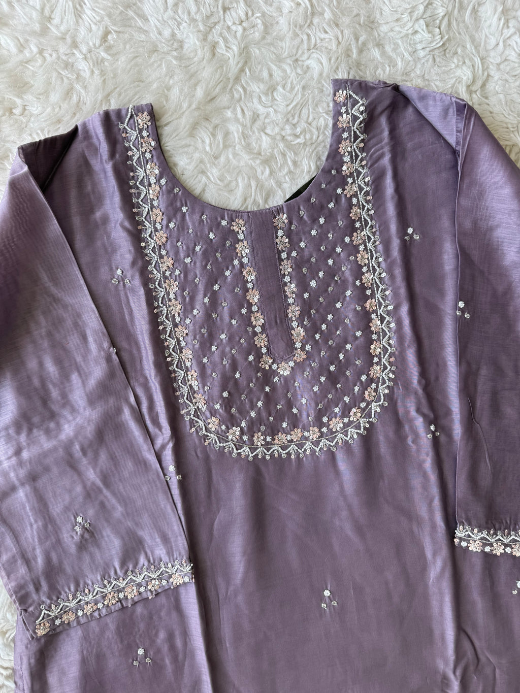 “Plus Size” Pure Chanderi Silk Kurti Pant Dupatta Set