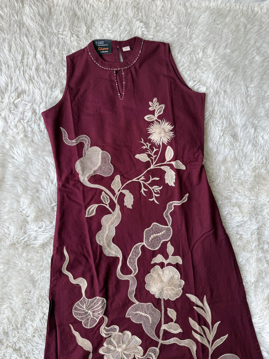 Khadi Cotton Sleeveless Kurti Pant Set