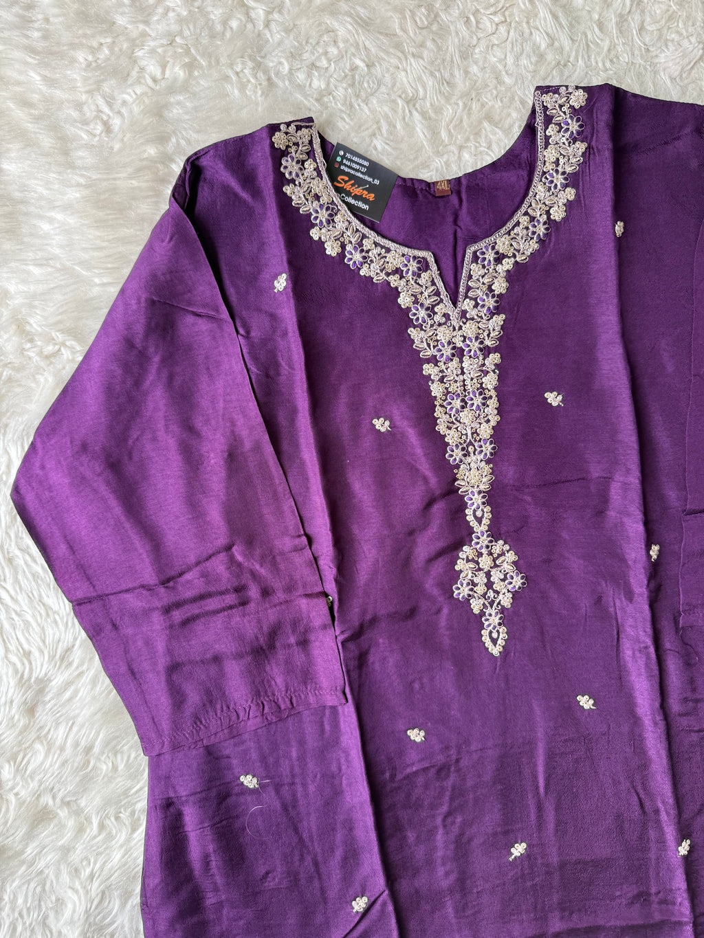 “Plus Size” Russian Silk Kurti Plazo Dupatta Set