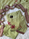 Mul Chanderi Kurti Pant Dupatta Set