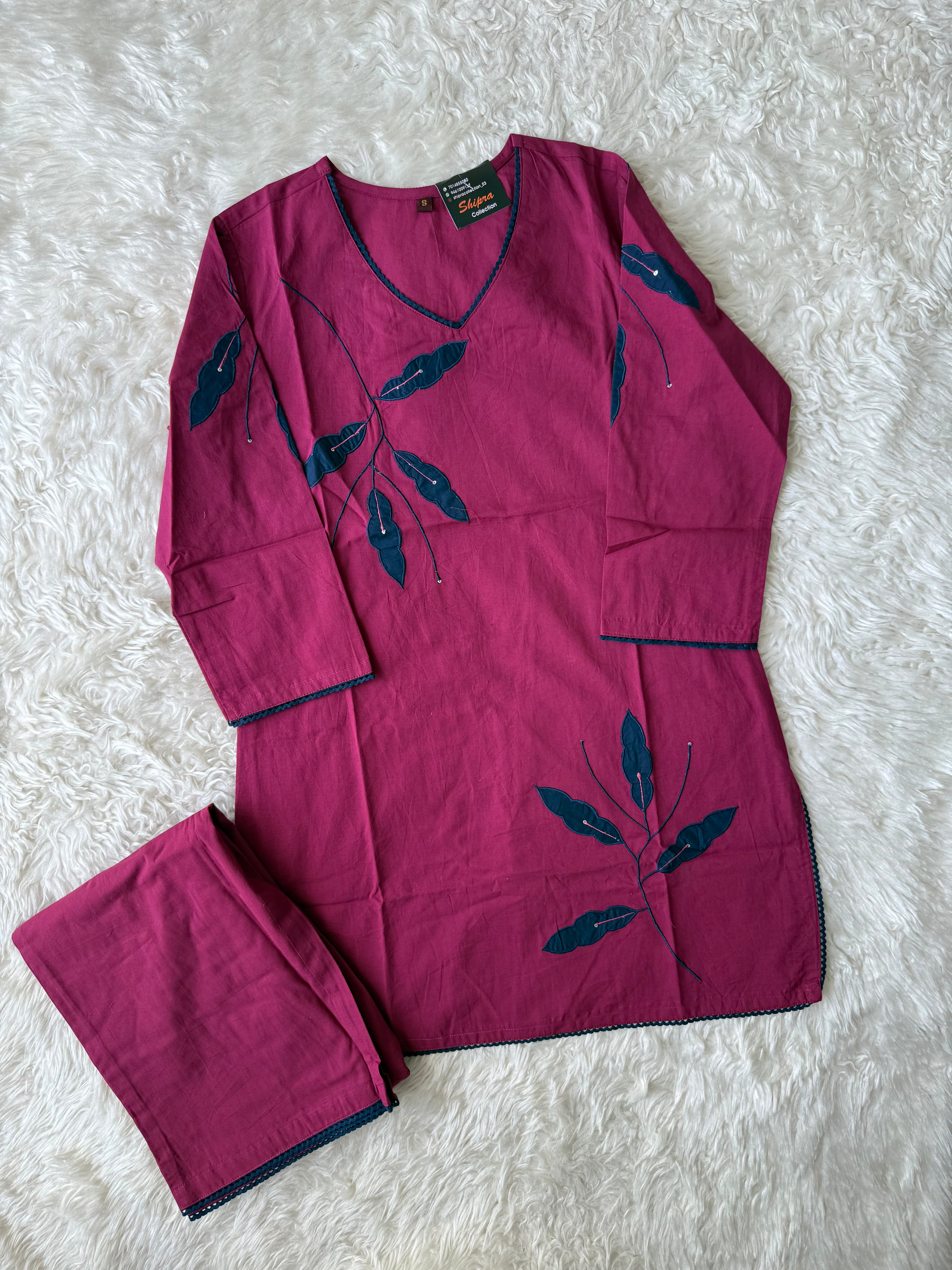 Breathable Cotton Aplique Work Co-ord Set