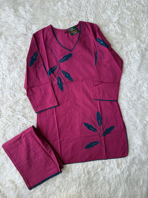 Breathable Cotton Aplique Work Co-ord Set