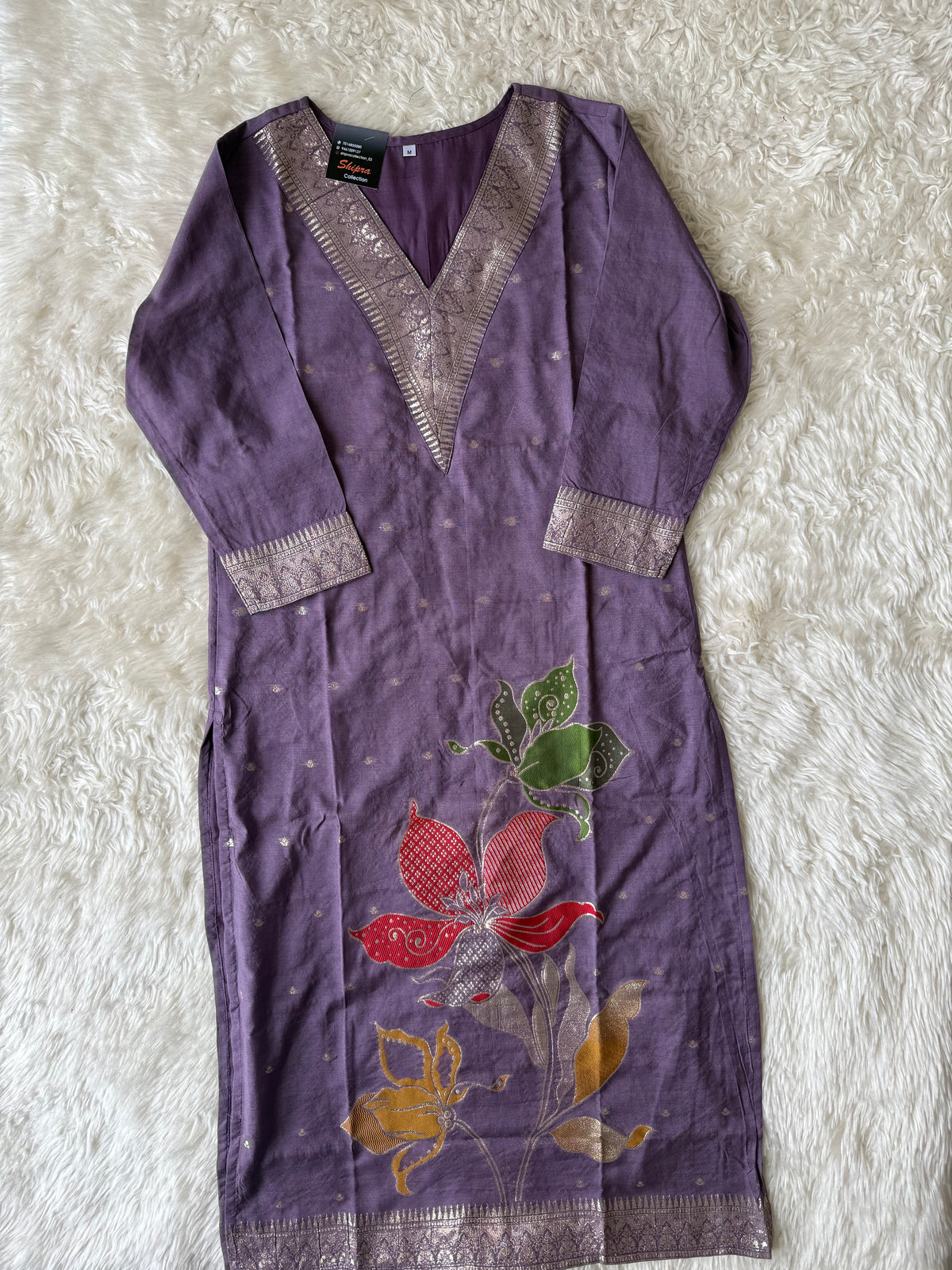 Pure Muslin Silk Kurti Pant Dupatta Set