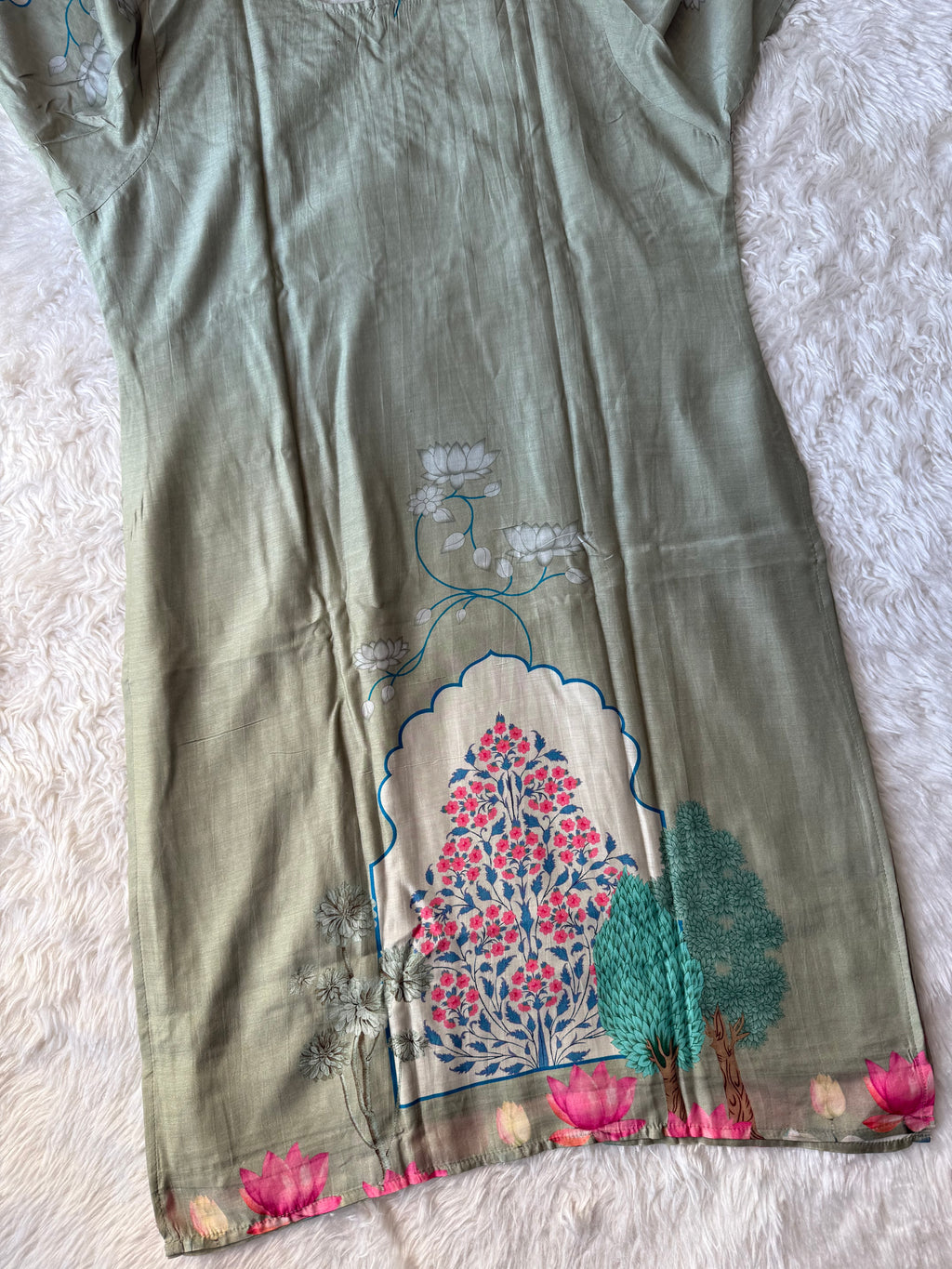 “Plus Size” Russian Silk Kurti Pant Dupatta Set