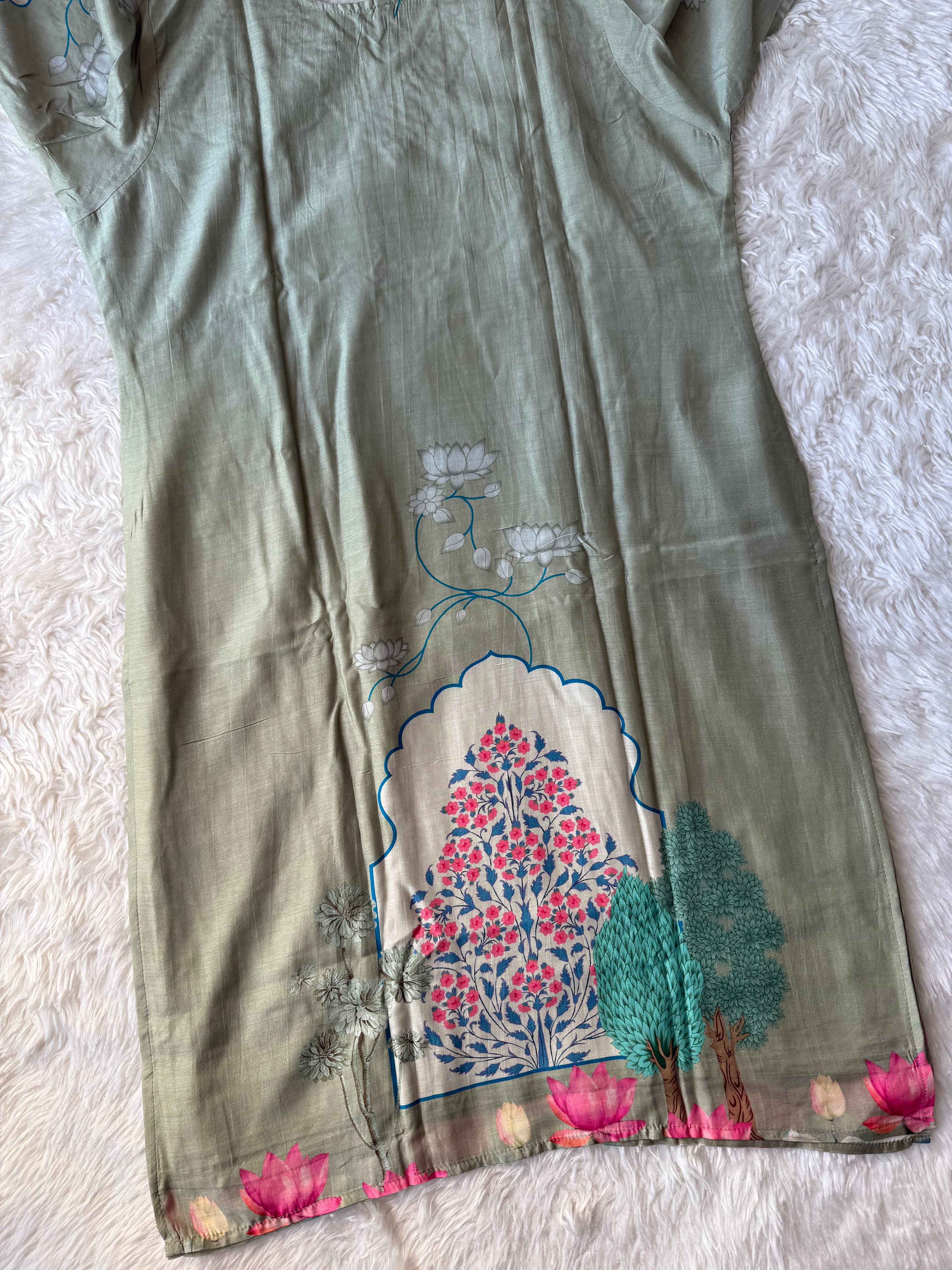 “Plus Size” Russian Silk Kurti Pant Dupatta Set