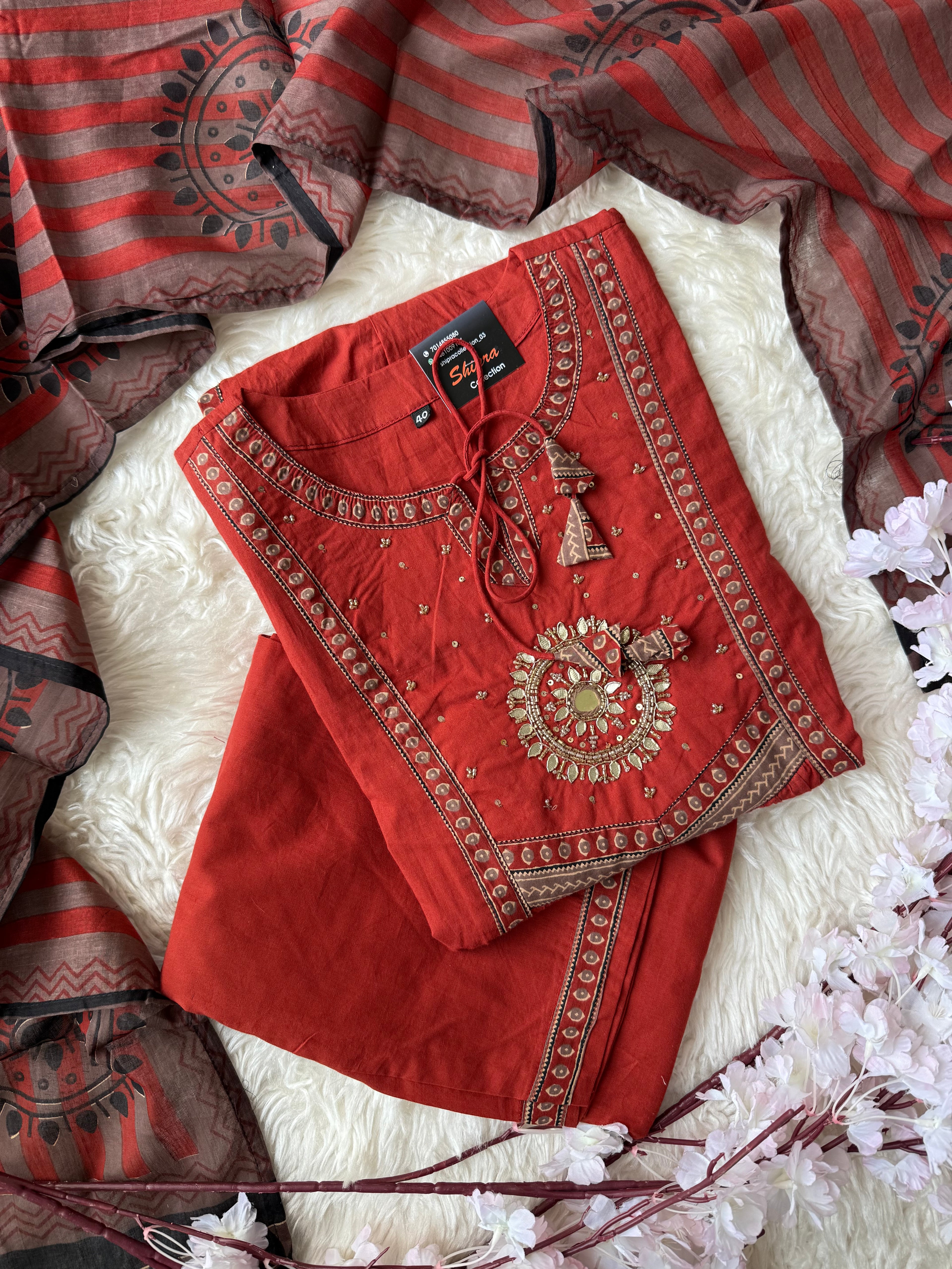 Premium Cotton Kurti Pant Dupatta Set