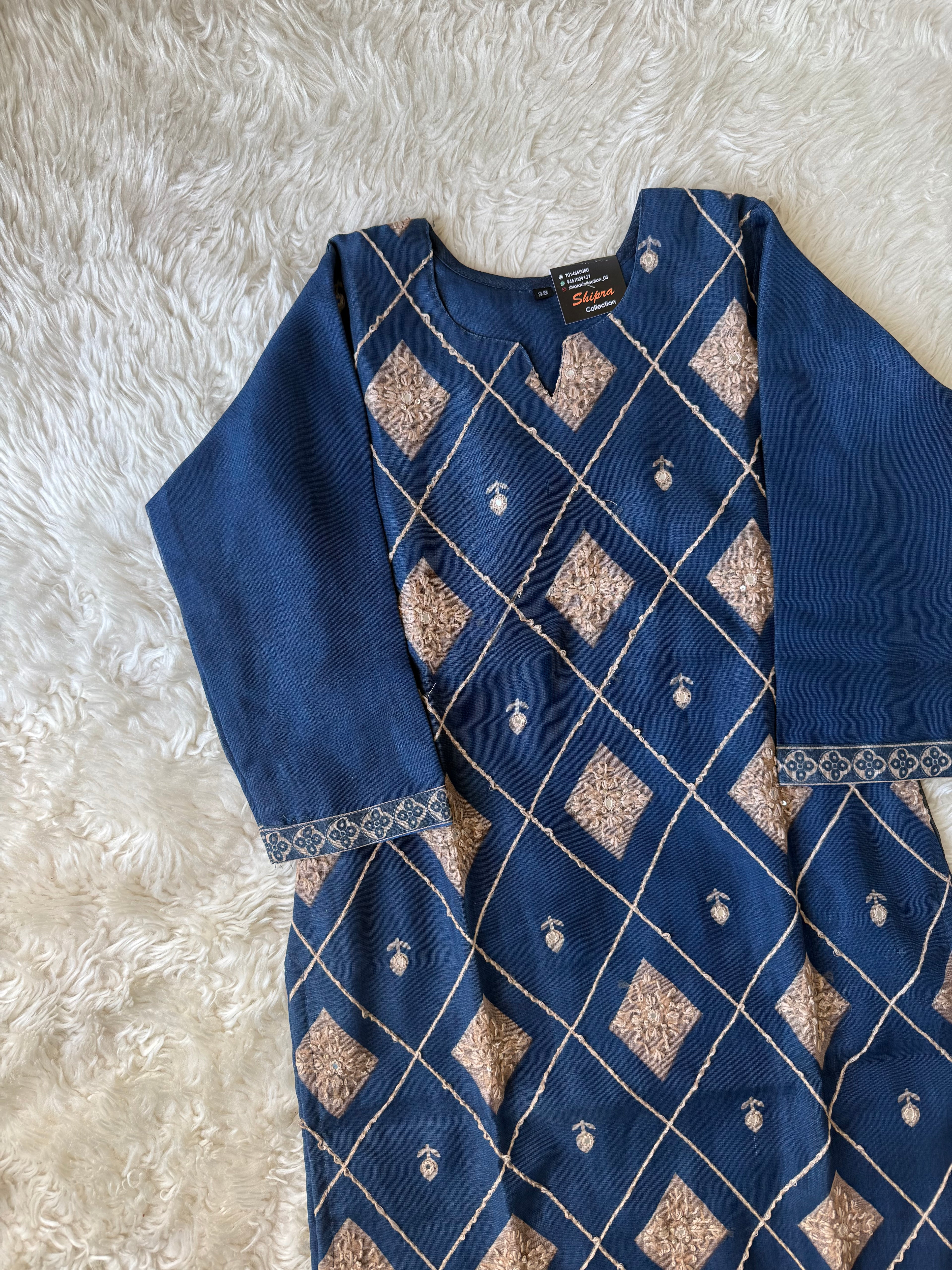 Linen Kurti Pant Dupatta Set