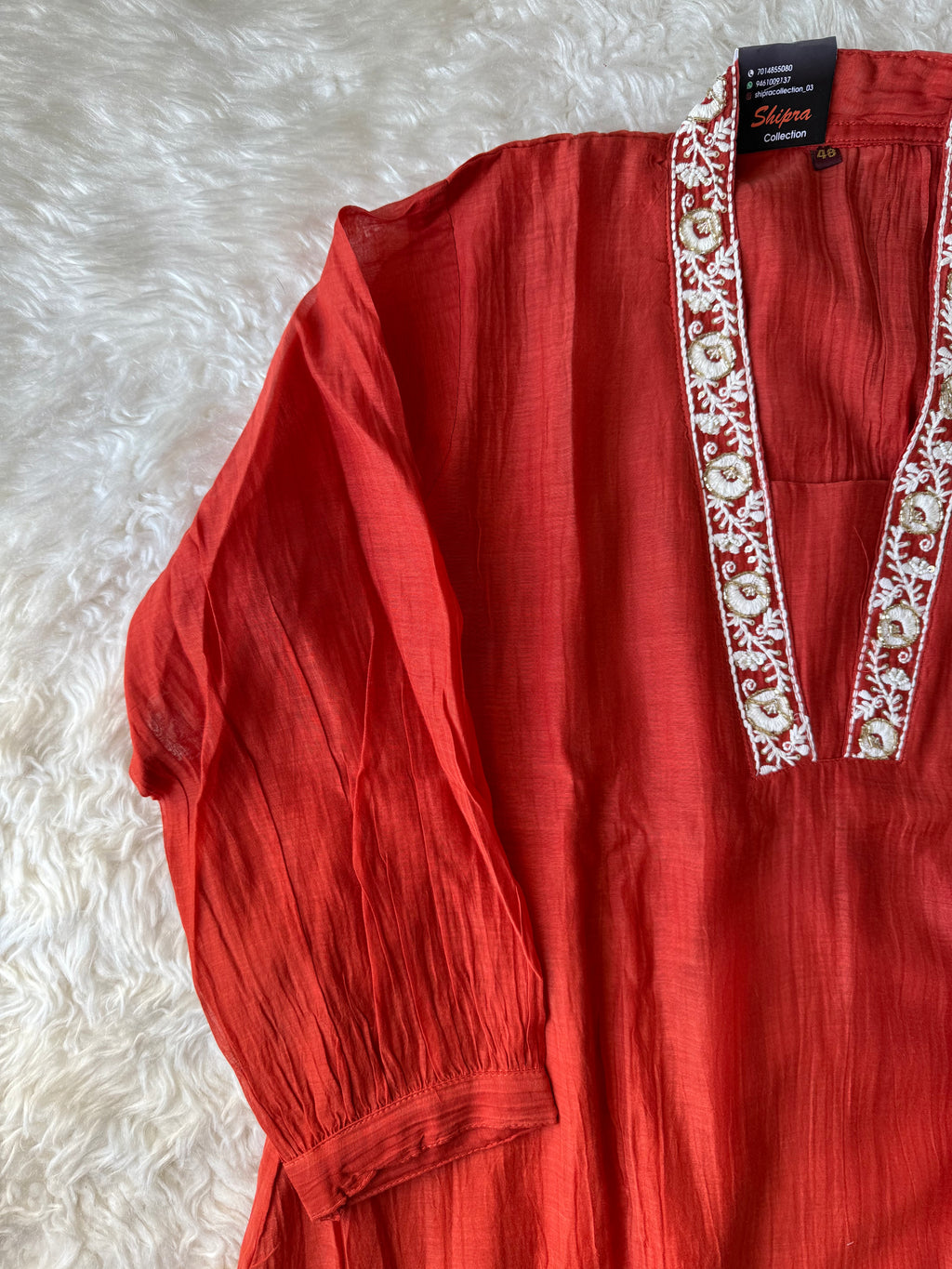 “Plus Size” Mul Chanderi Kurti Pant Dupatta Set