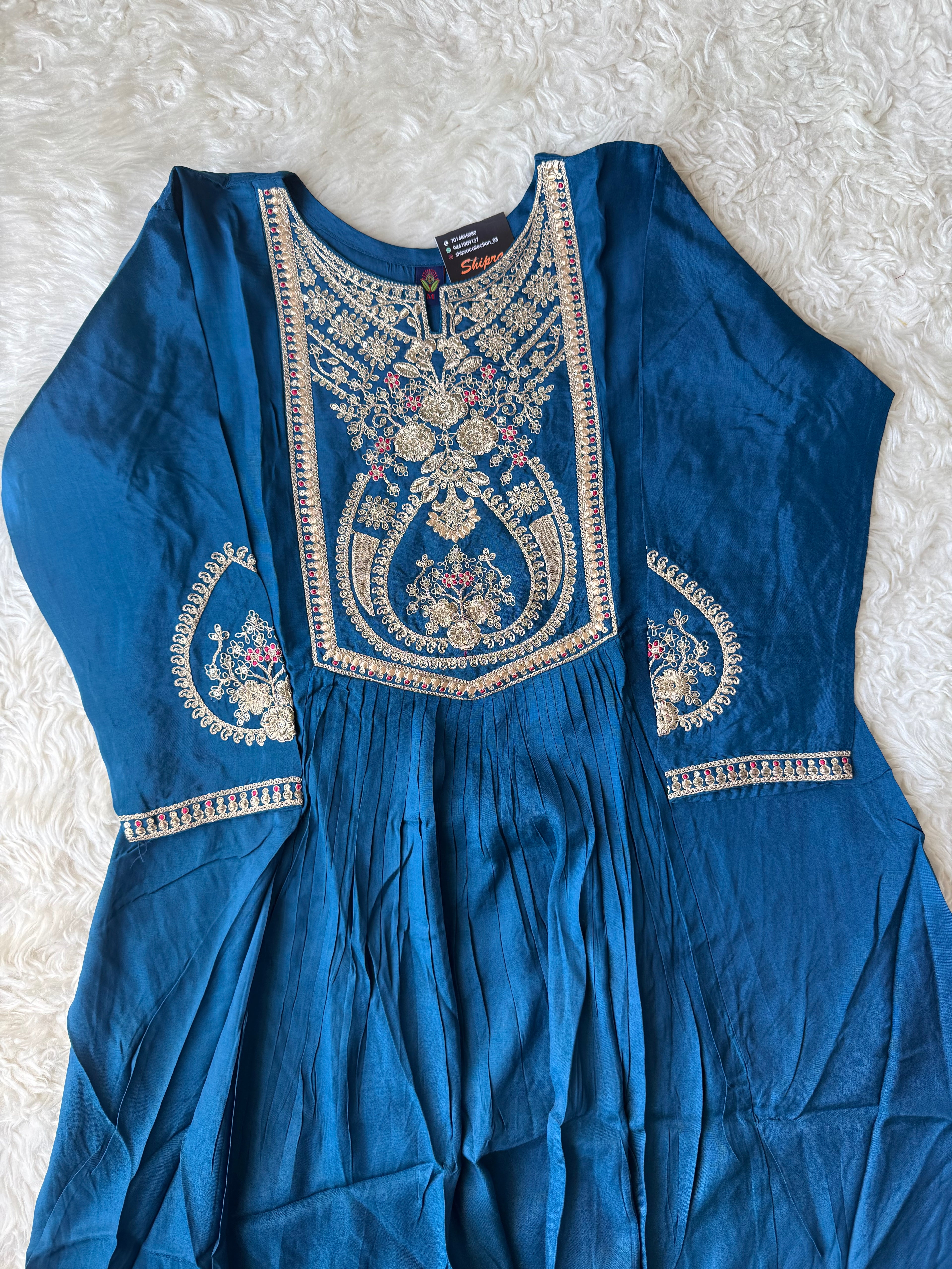 Premium Muslin Silk Kurti Pant Dupatta Set