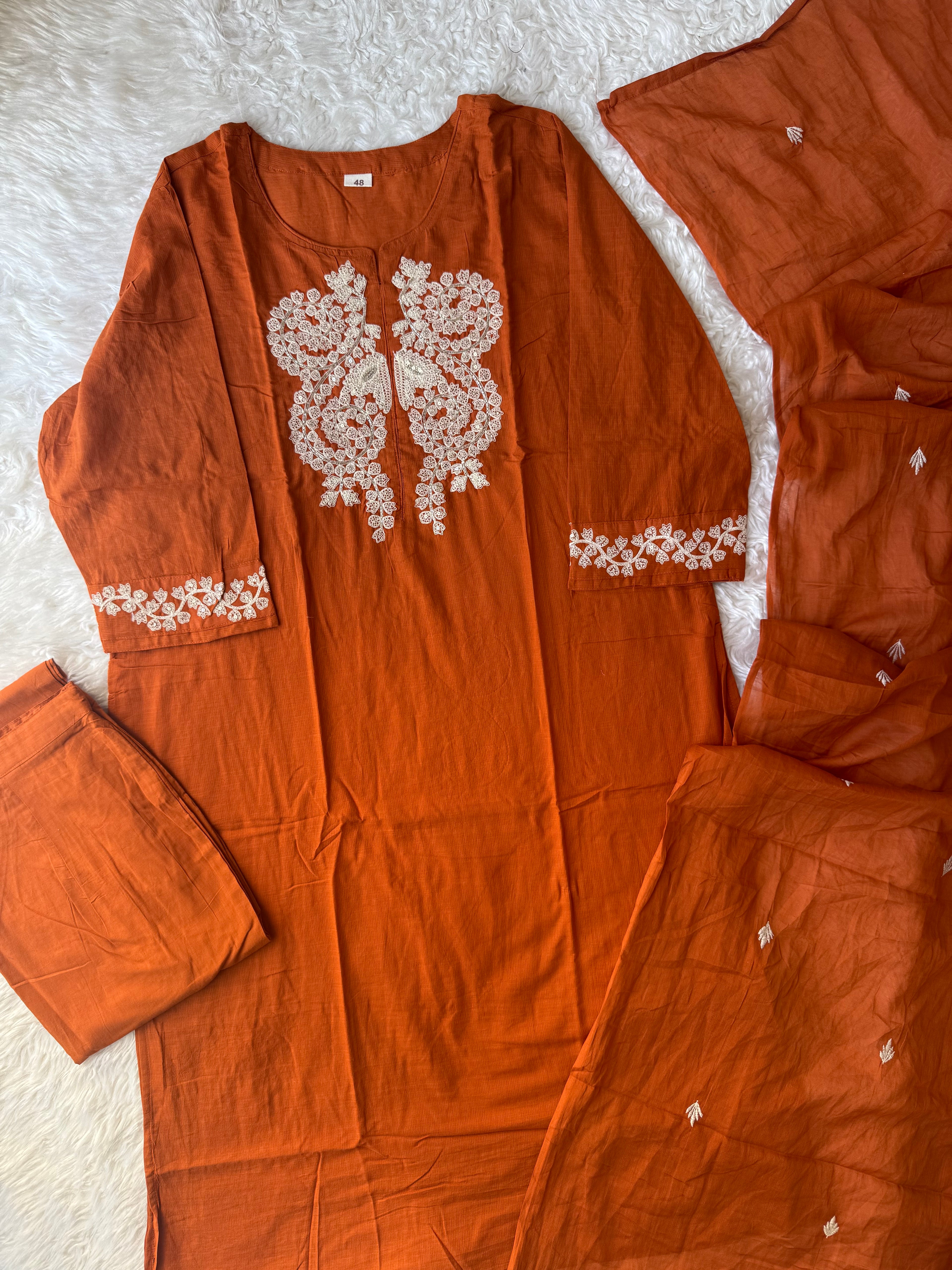Premium Cotton Kurti Pant Dupatta Set