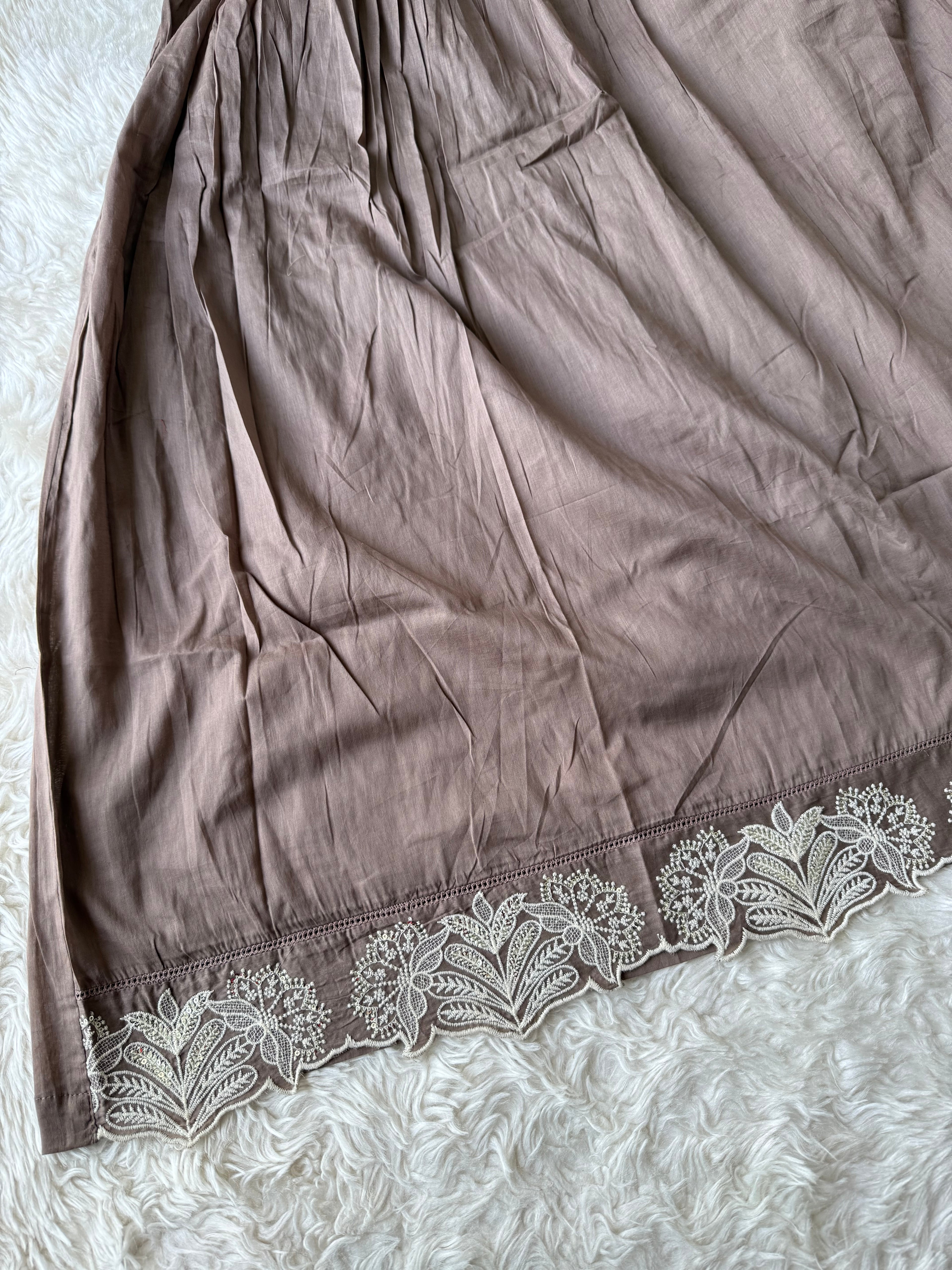 Mul Cotton FLARE Kurti Pant Dupatta Set