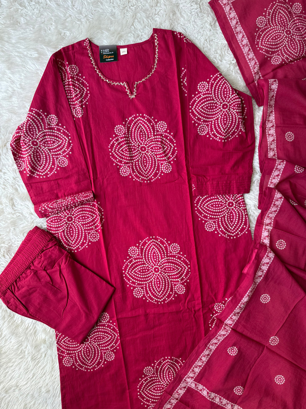 Premium Cotton Kurti Pant Dupatta Set