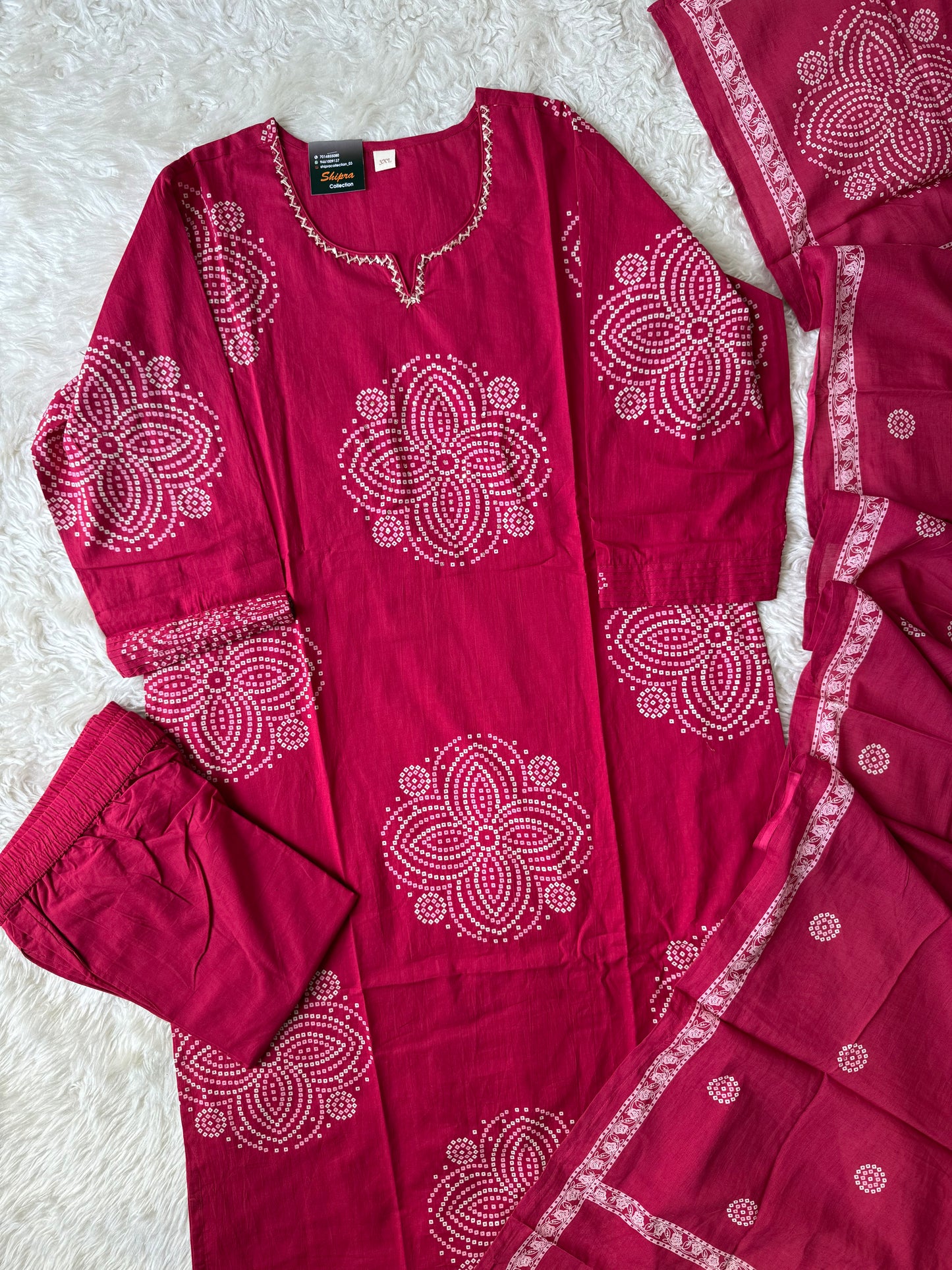 Premium Cotton Kurti Pant Dupatta Set