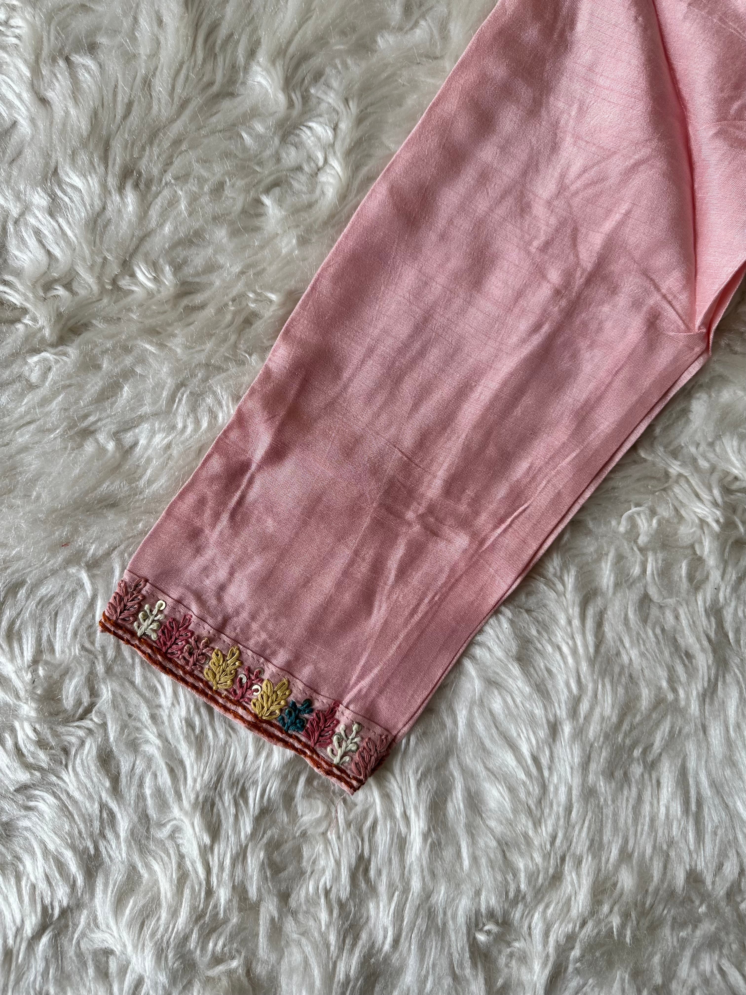 Dola Silk Embroidery Kurti Pant Dupatta Set
