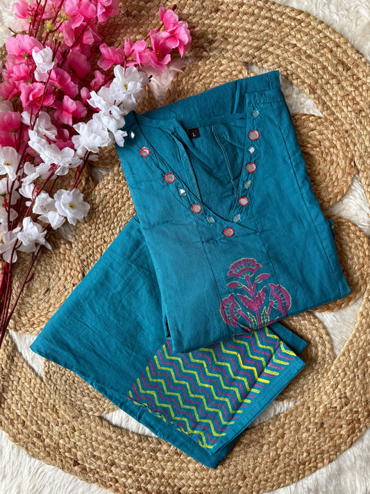 Cotton FLARE Kurti Pant Set