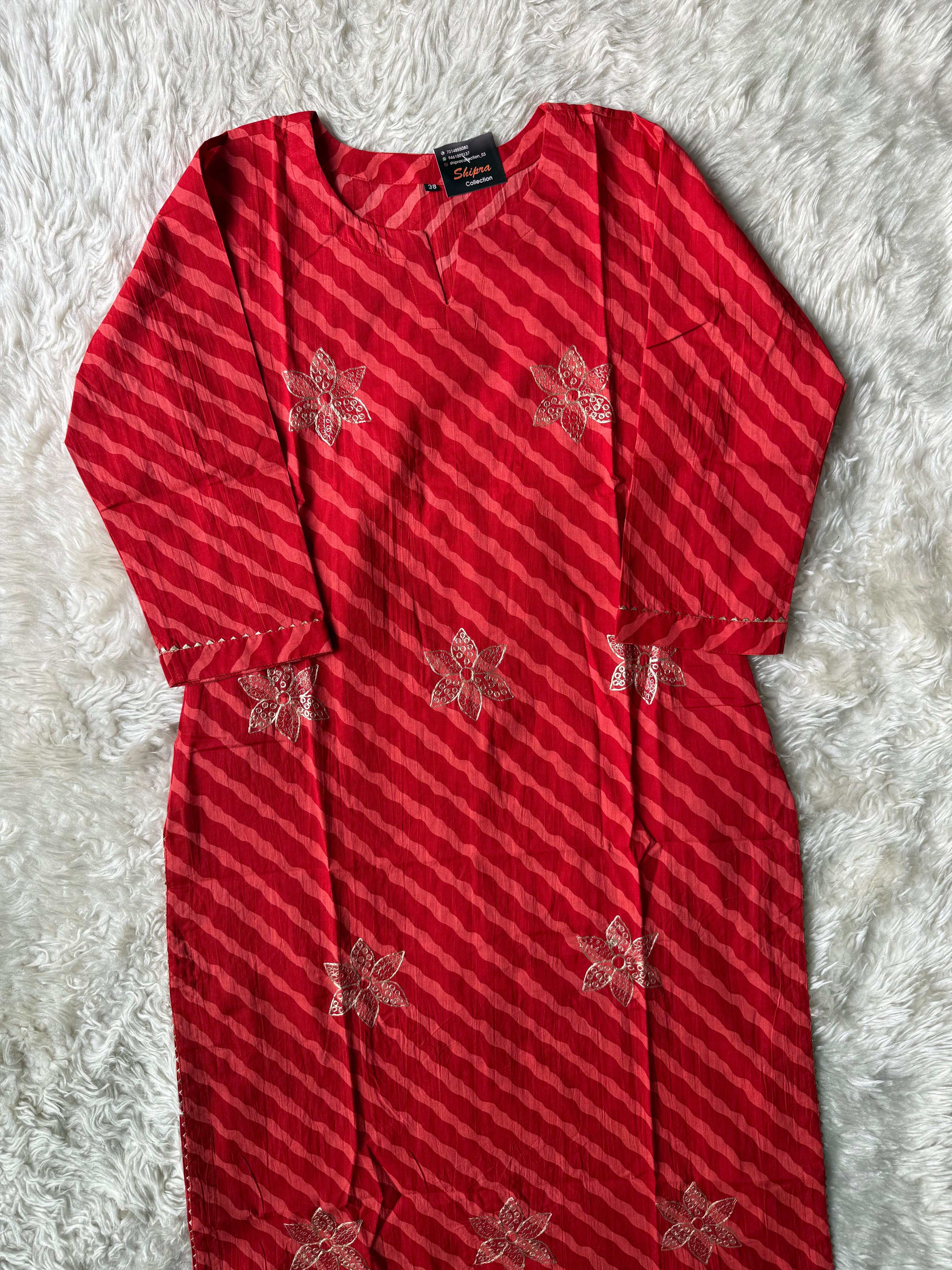 Premium Cotton Lehariya Kurti
