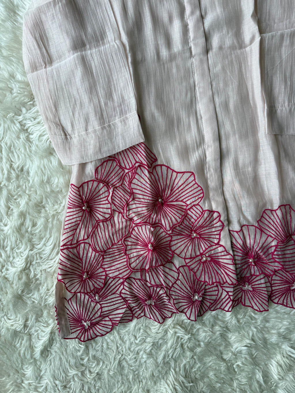 Mul Chanderi Thread work Co-ord Set