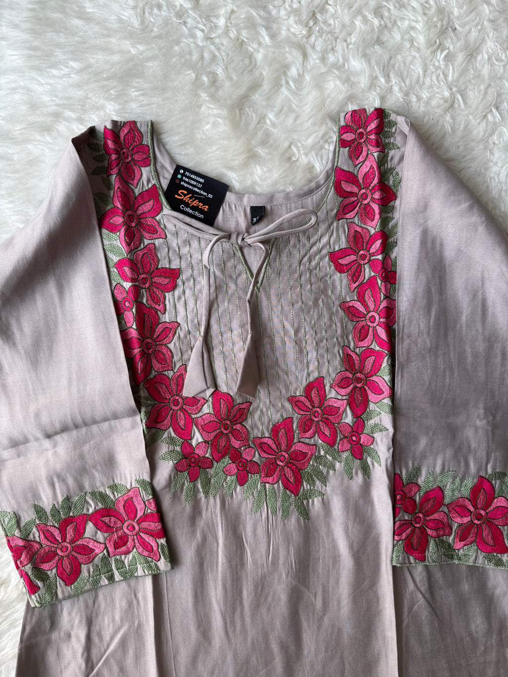 Pure Muslin Silk Kurti Plazo Set