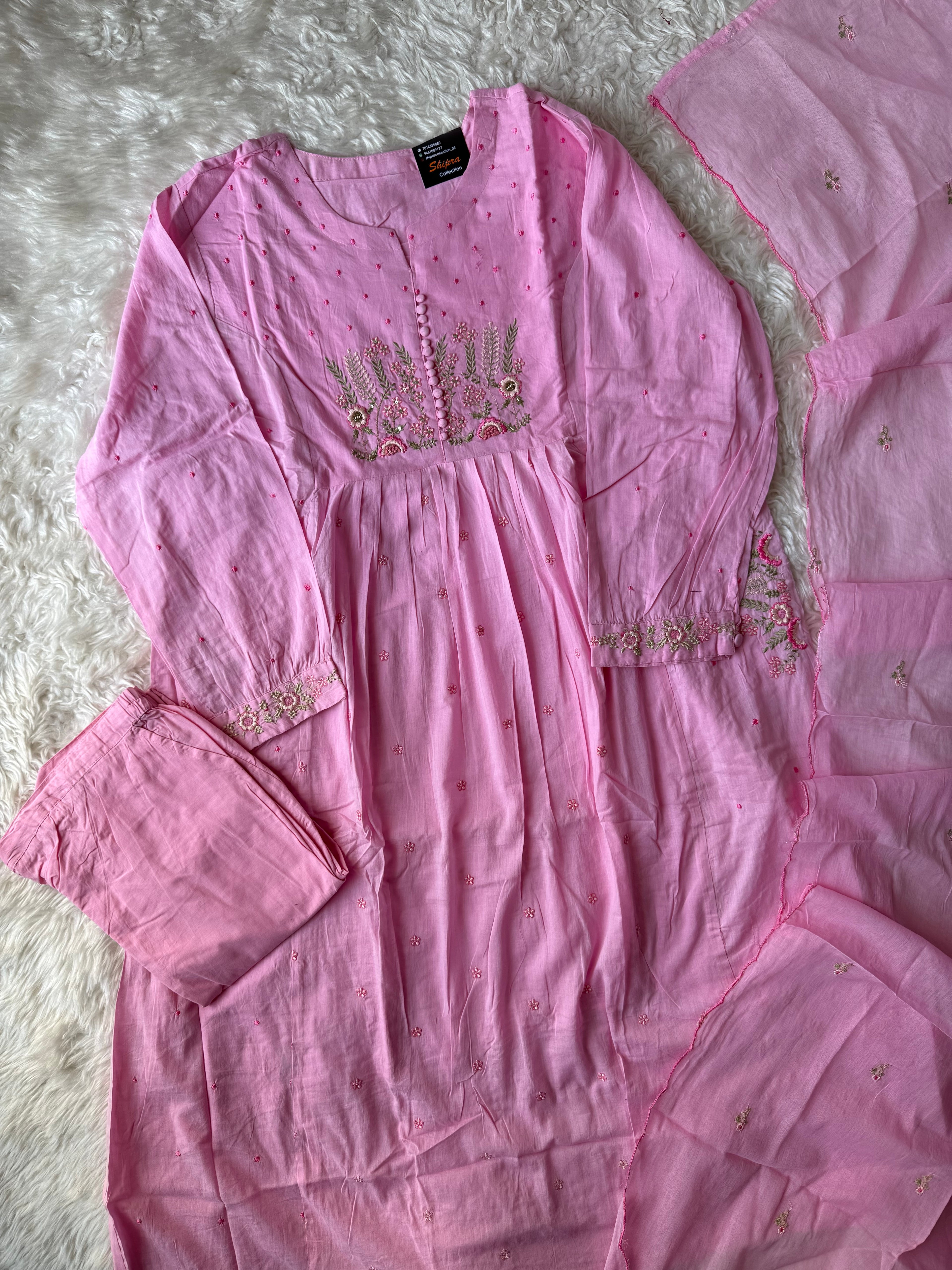 Premium Mul Cotton Thread Work Set