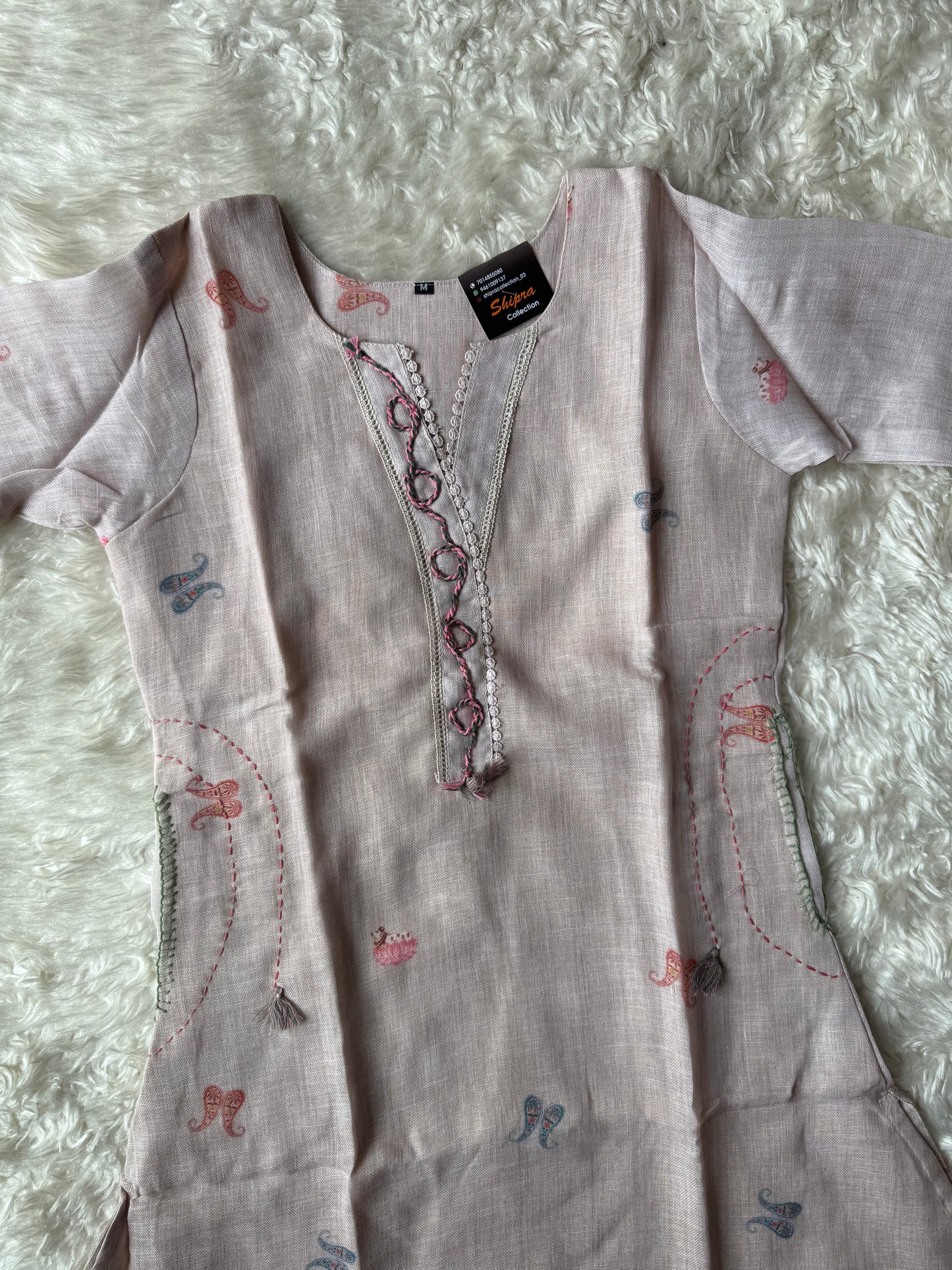 Linen Kurti Pant Dupatta Set