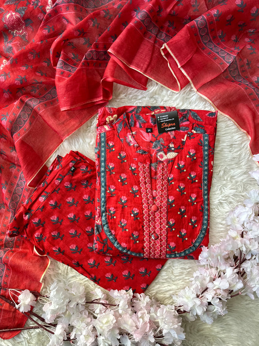 Shaina’s Fav ♥️ FLARE Kurti Pant Dupatta Set