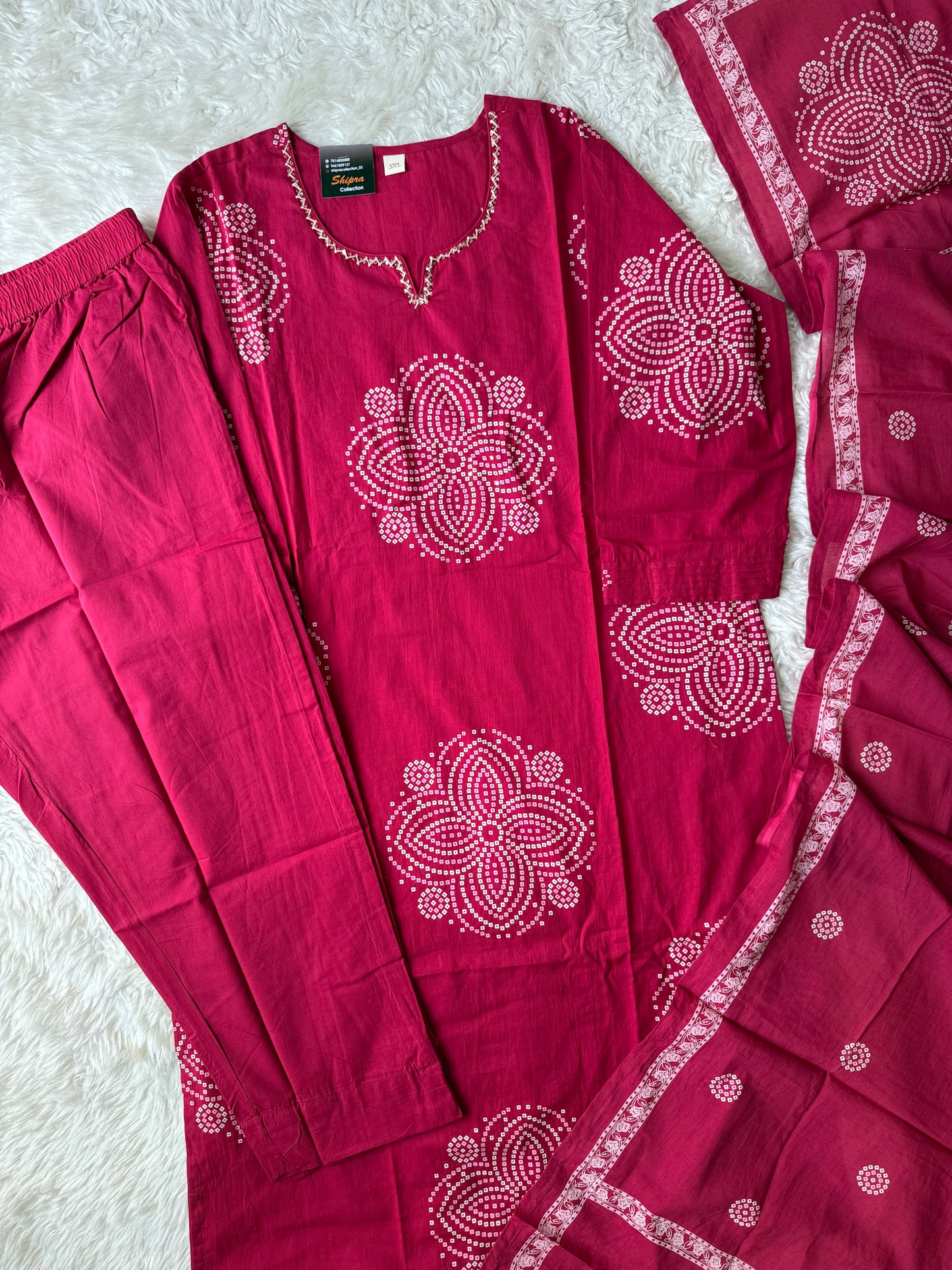 Premium Cotton Kurti Pant Dupatta Set