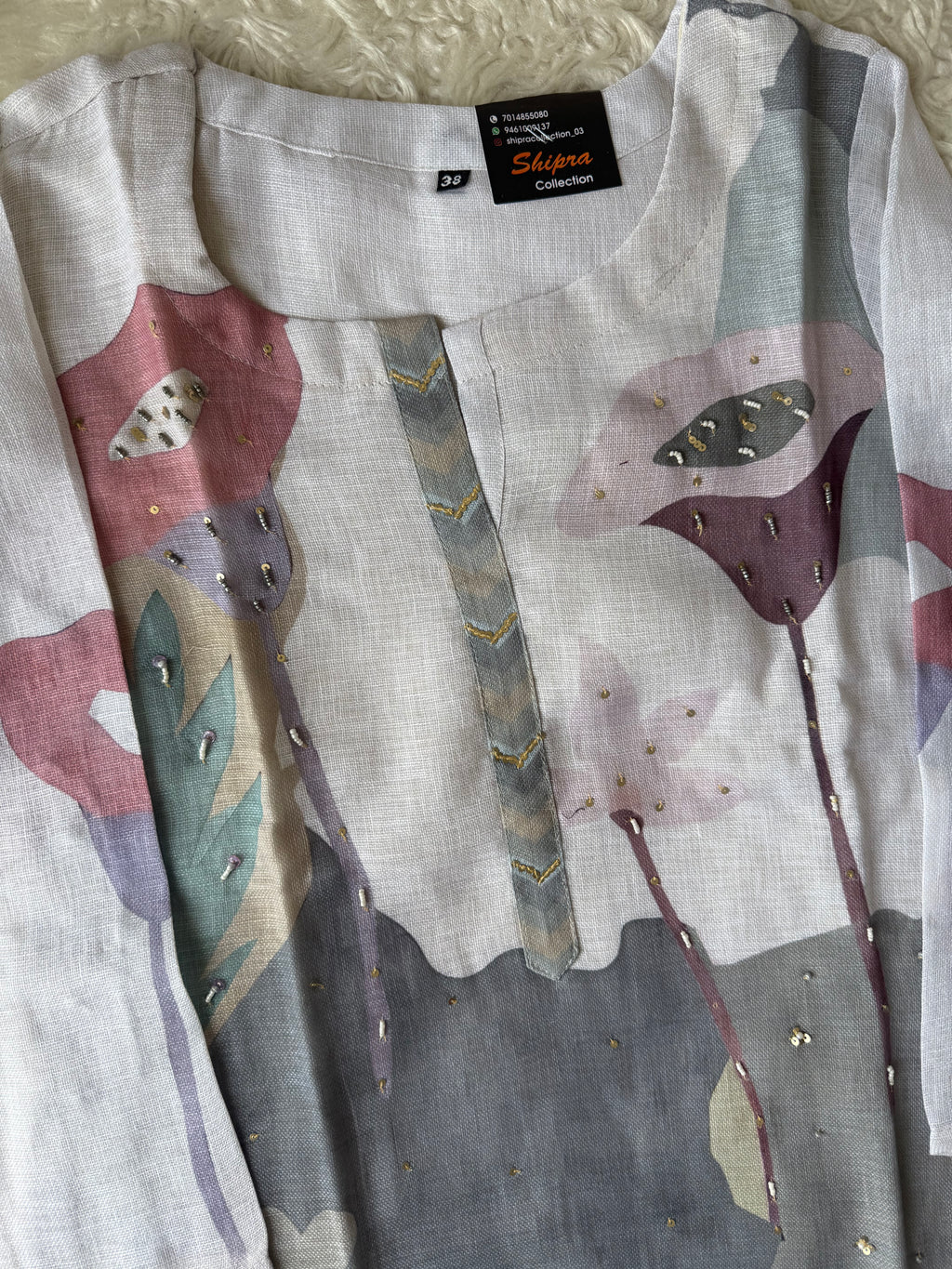Linen Kurti Pant Dupatta Set